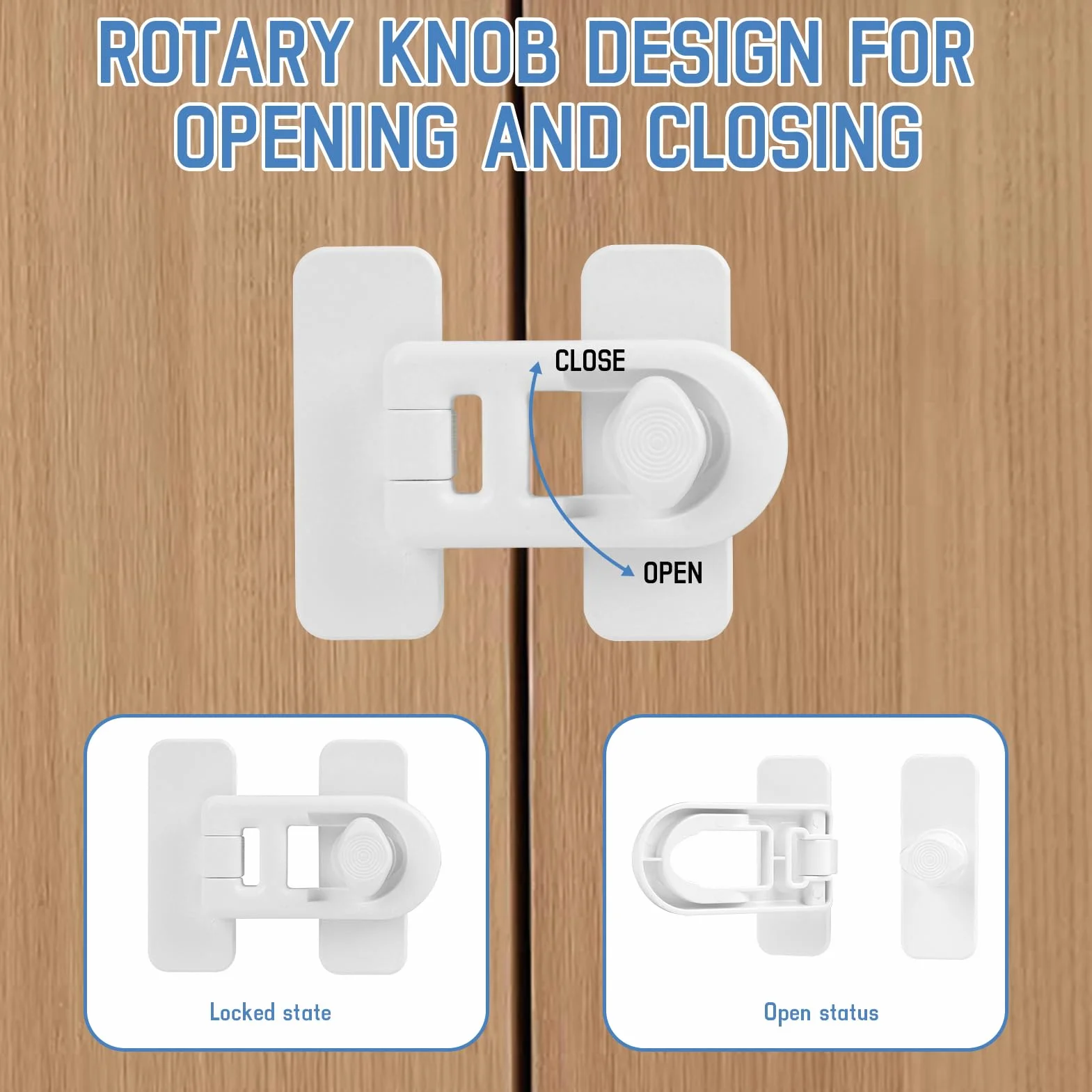 Serrure de porte de réfrigérateur sécurité enfant Blanc, Cadenas Frigo Bébé sans Perçage