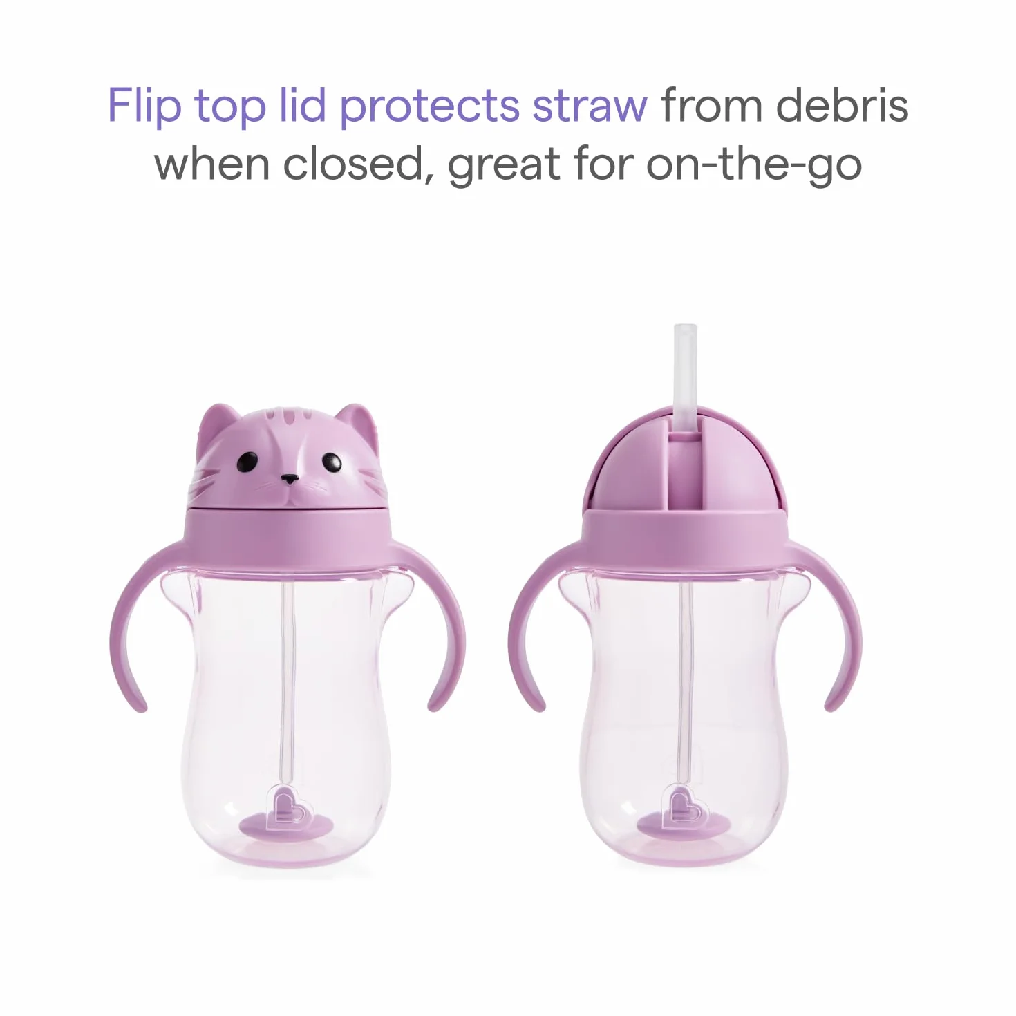 Munchkin Tasse d'apprentissage Any Angle 296 ml Chat avec paille lestée anti-fuite