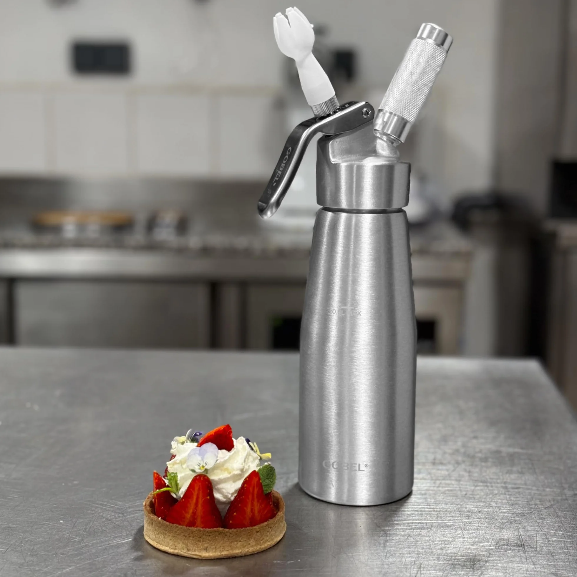 Siphon Chantilly 500 ml Aluminium Crème Chantilly Espumas Mousses 3 Douilles Brosse Professionnel Chaud/Froid Revêtement Antiadhérent