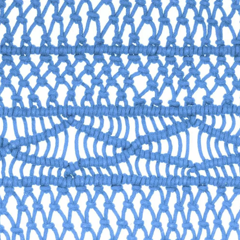 Rideau en macramé Bleu 140x240 cm en Coton et Polyester pour Porte fenêtre séparation pièce décoration intérieur Salon Chambre Cuisine