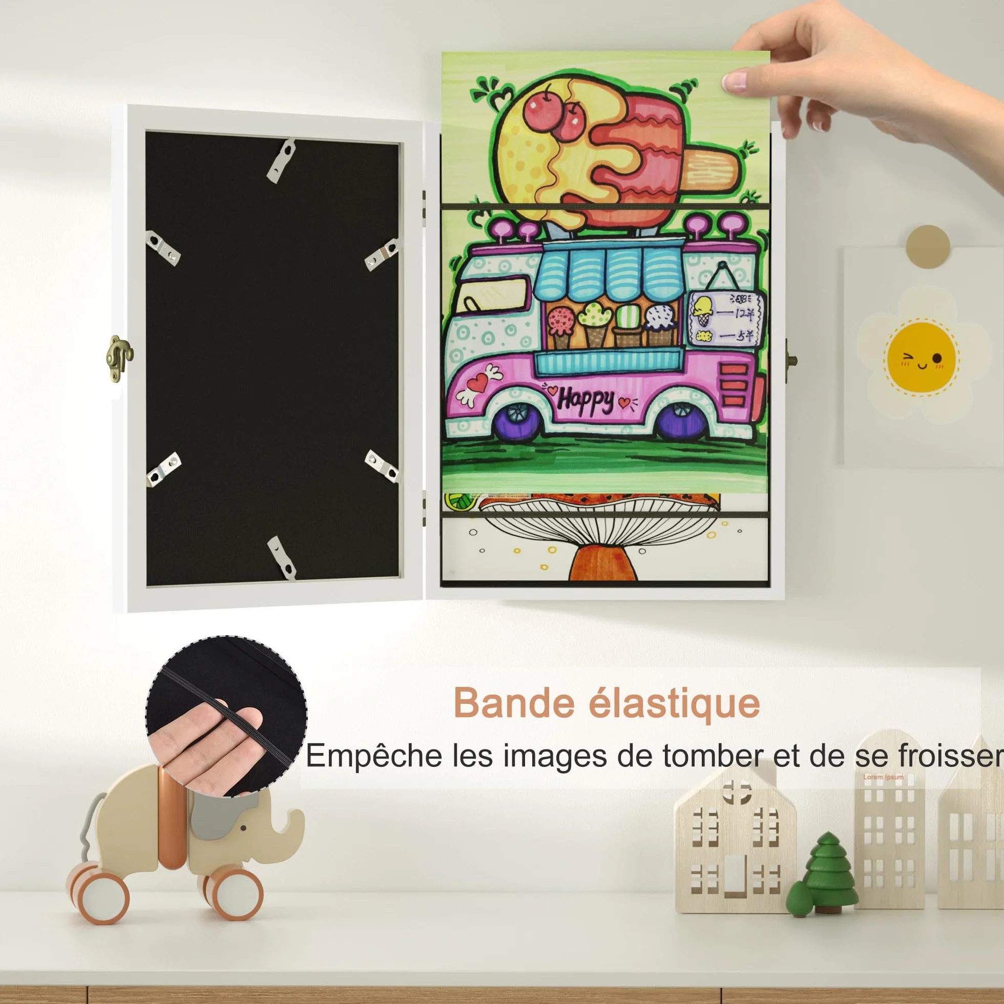 SRIWATANA Cadre Dessin Enfant A4 Remplissable 150 pcs Art pour Écoles Maison Blanc