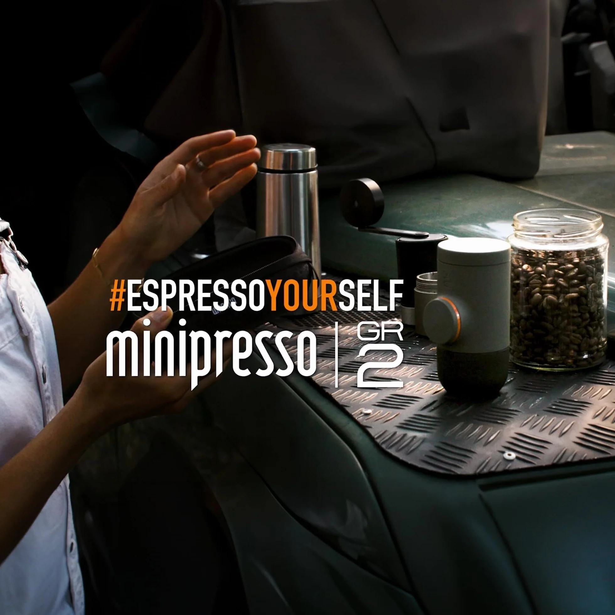 WACACO Minipresso GR2, Machine à Espresso Portative, Café Moulu, Cafetière de Voyage, Manuelle, Gris Olive