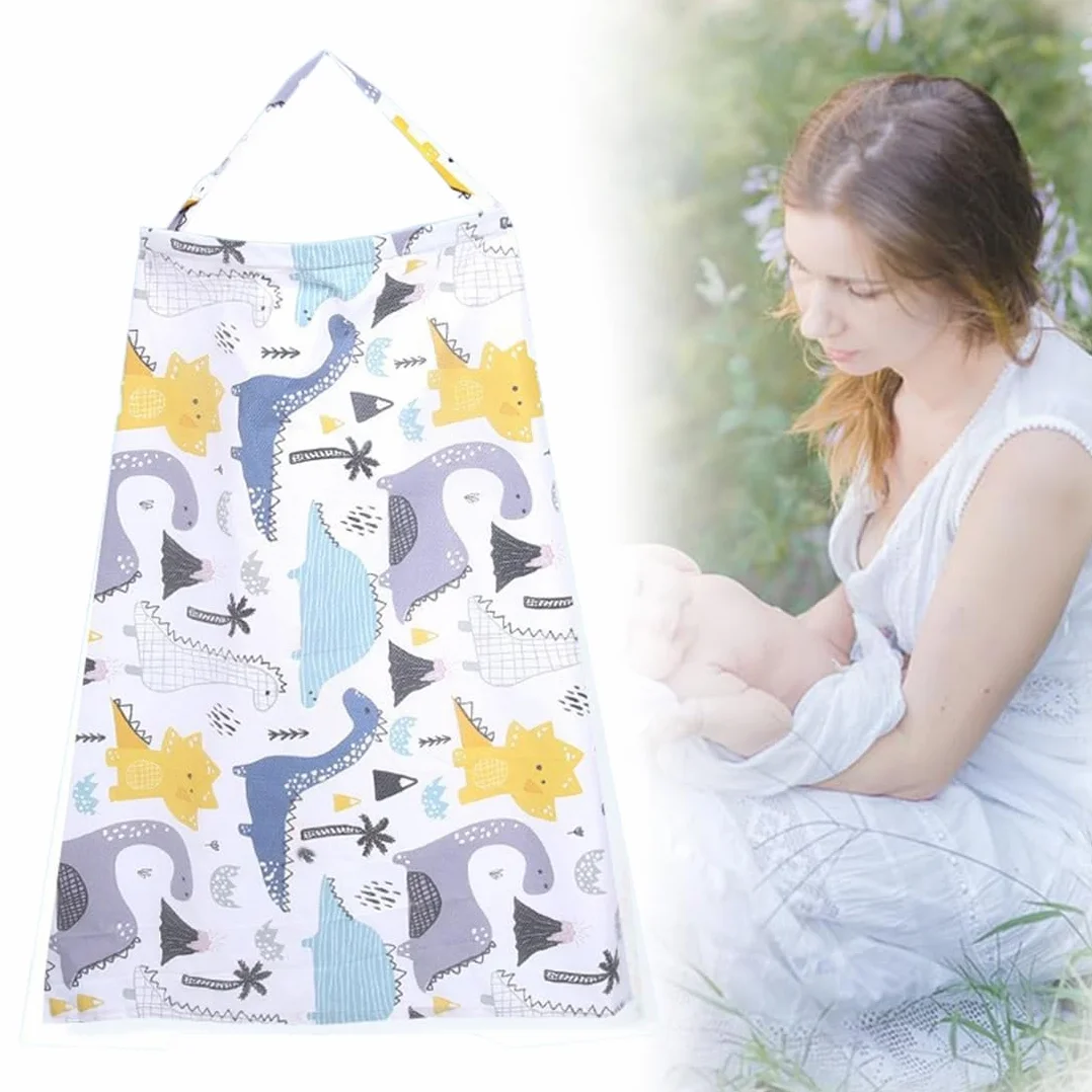 Tablier Allaitement Coton Doux Respirant Grande Housse Couverture d'Allaitement pour bébé