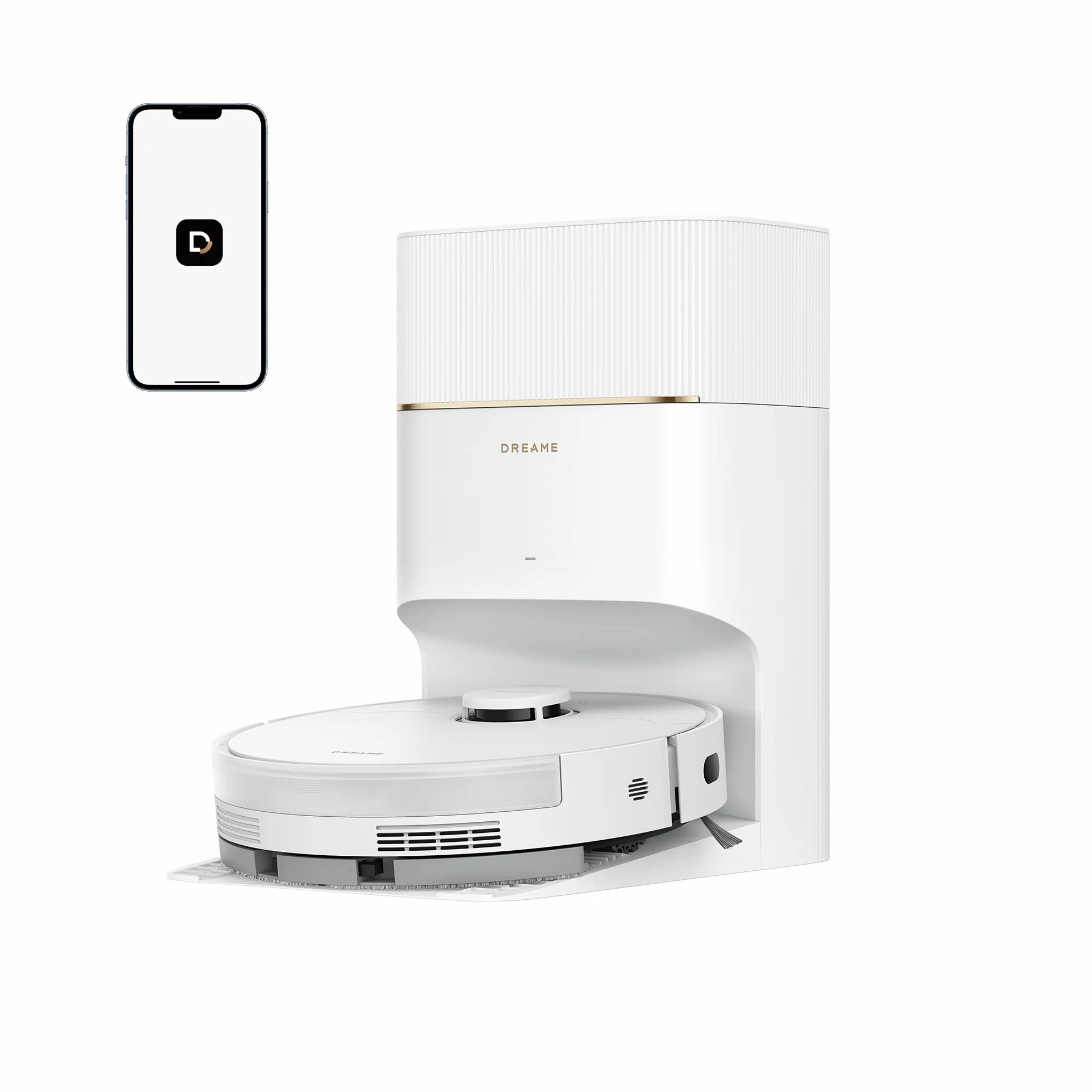 dreame D20 Pro Plus Robot Aspirateur 2-en-1, 13 000 Pa, Double Brosse, Auto-Vidage, Laser Navigation, Capteur Distance, Batterie 5200 mAh