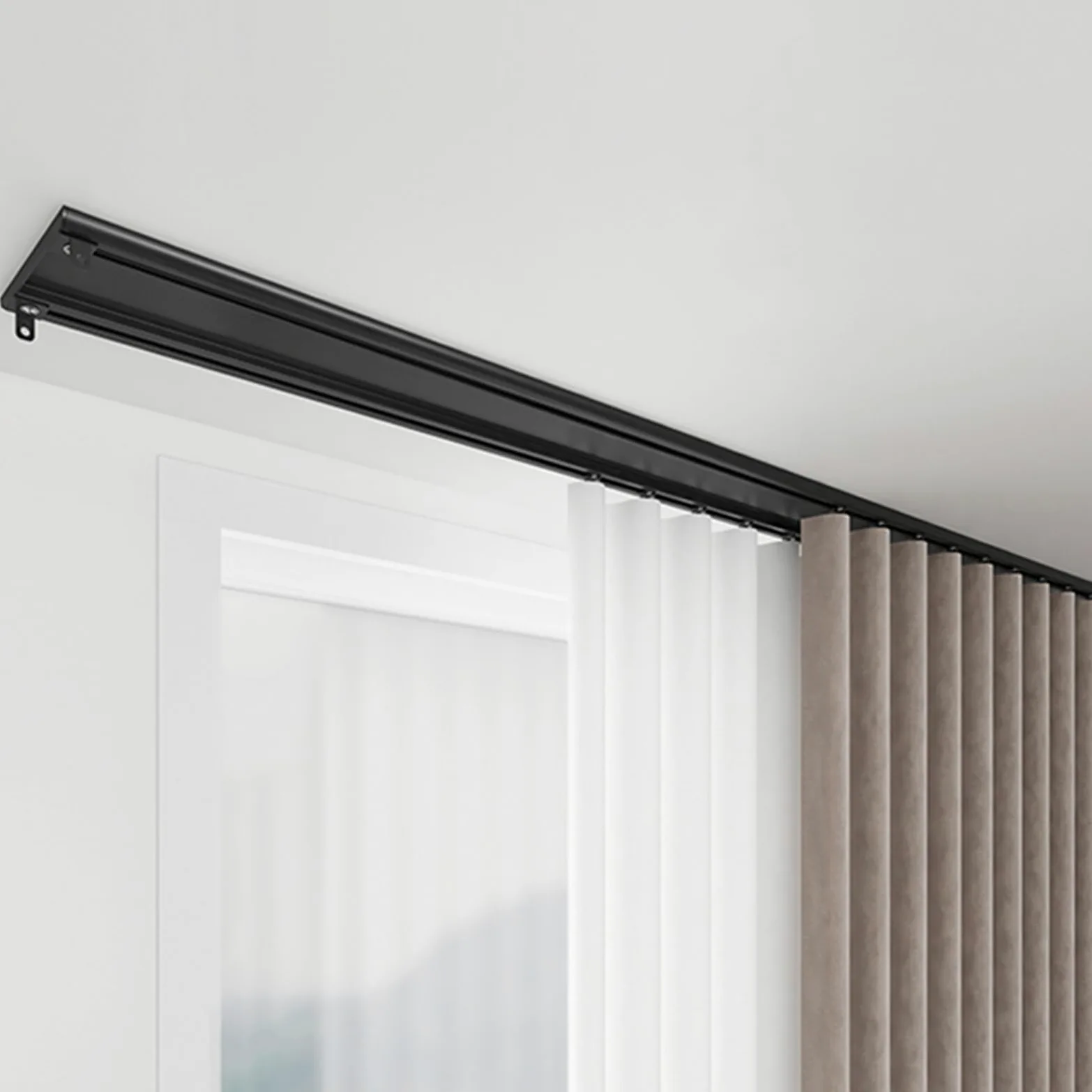 Tringle à rideaux double résistante pour le salon et la chambre à coucher Noir 1 m 6 m