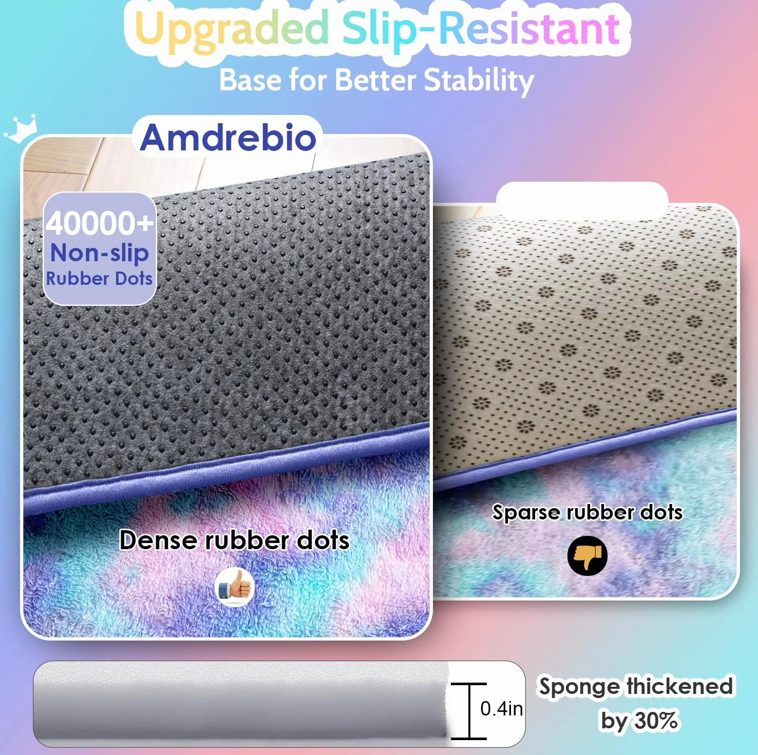Amdrebio Tapis pelucheux mignon et mignon pour chambre à coucher, chambre de fille, décoration de chambre d'enfant, salle de jeux, dortoir, point de sirène, tapis pelucheux en peluche pour bébé et