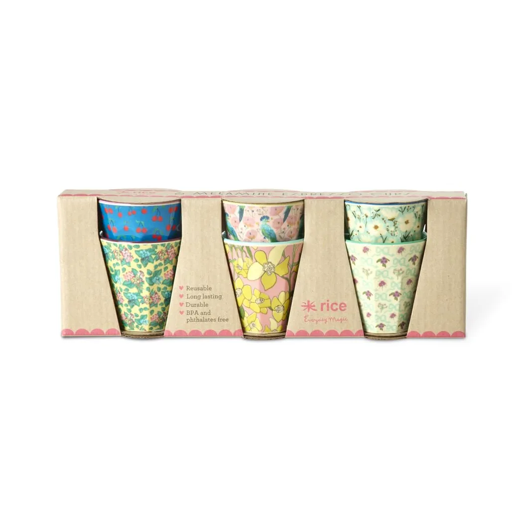 Rice - Show Your True Colors - Lot de 6 gobelets en mélamine - Incassables - Sans BPA - 80 ml