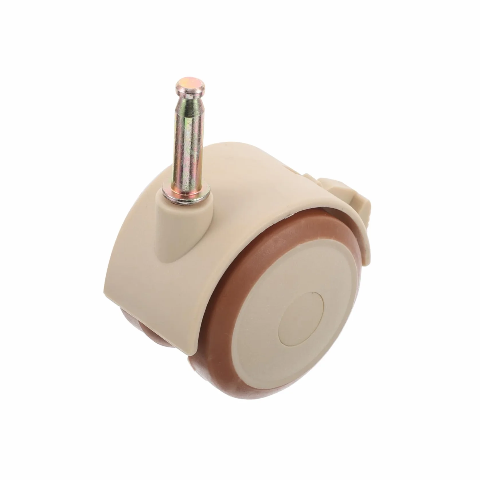 Roulettes Pivotantes en Caoutchouc Frein pour Lit Bébé, Roues Doubles Silencieuses Beige