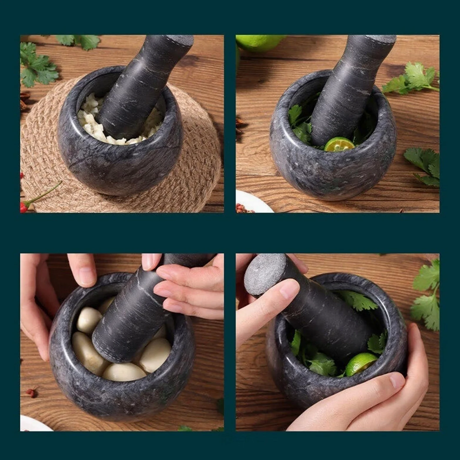 Ensemble de mortier et pilon en marbre exquis Ultimate Kitchen Essential