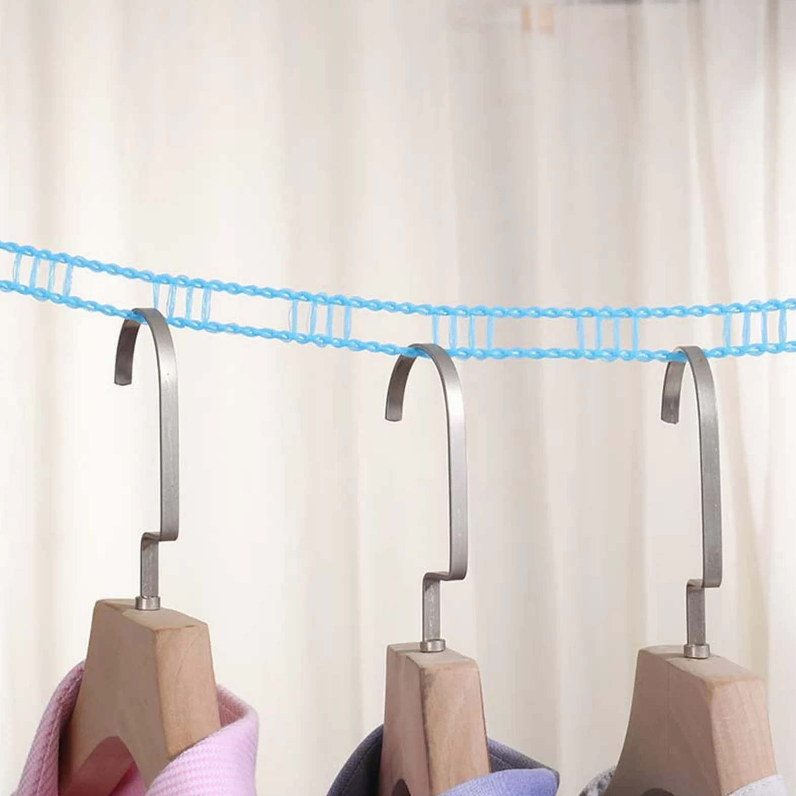 Corde à Linge Portable Coupe Vent Corde à Linge de Voyage Extensible Rétractable Élastique Corde à Linge pour Jardin Hôtel de Vacances Balcon