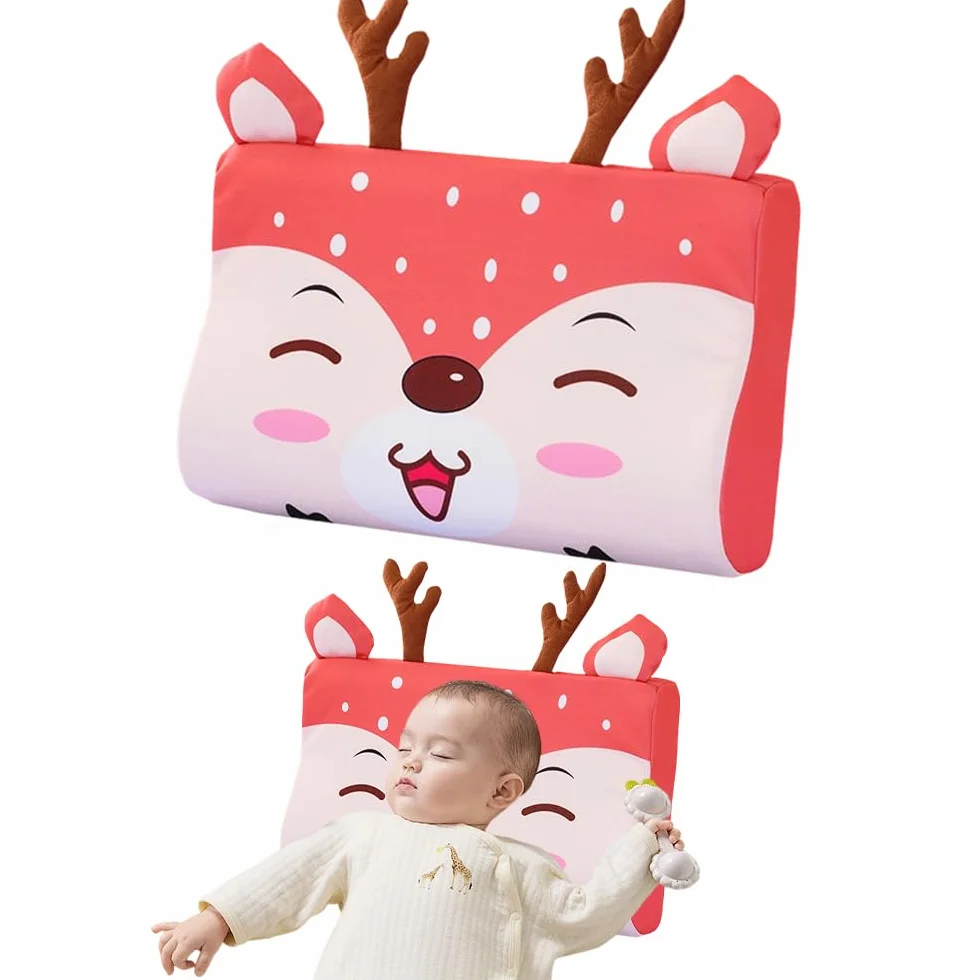 Coussin Enfant 45x27 cm Oreiller Ergonomique Respirant Cerf