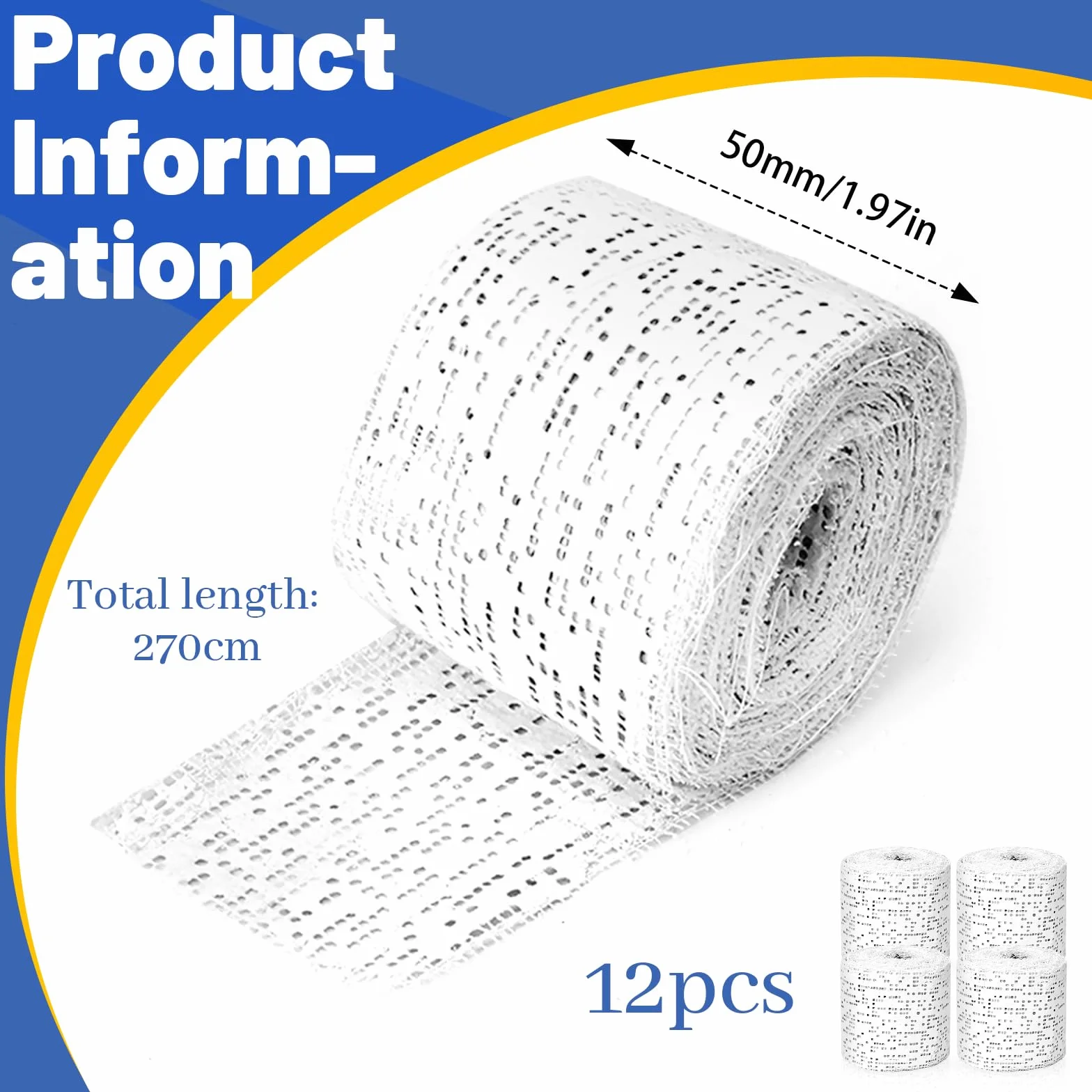 Lot de 12 Bande de Platre pour Moulage Sechage Rapide Kit Empreintes Ventre Femme Enceinte