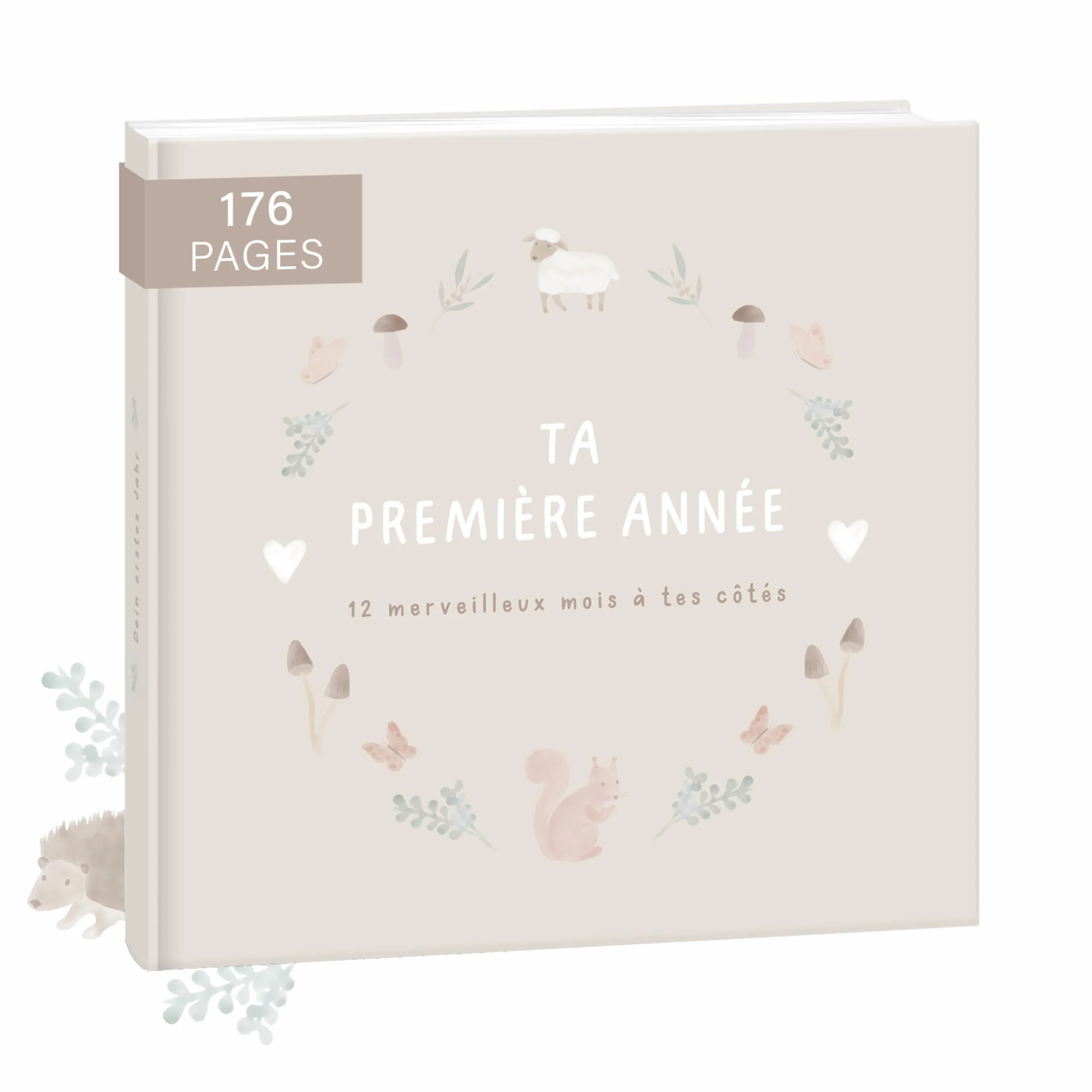 Livre naissance bébé mintkind® "Ma première année" forêt personnalisé cadeau nouveau-né fille garçon journal 0 mois album