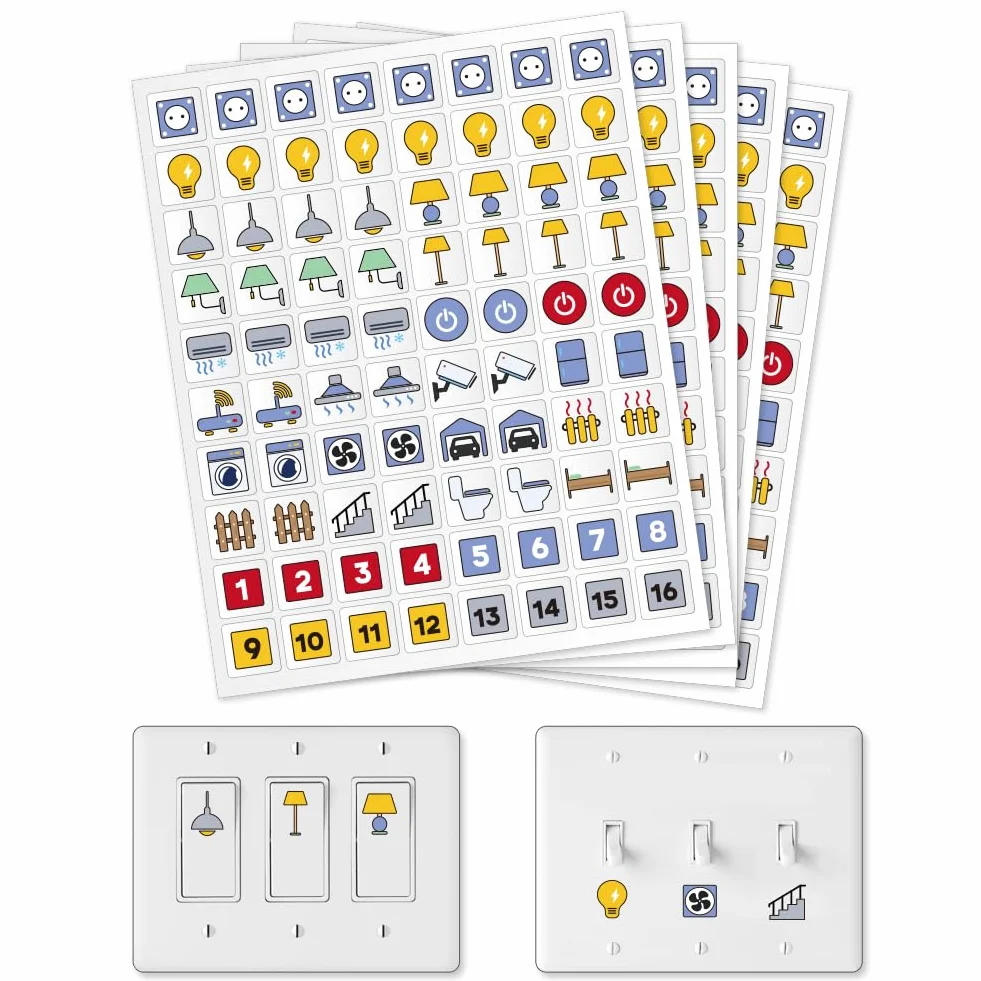 400 Autocollants d'Identification d'Interrupteur Multicolores pour Maison