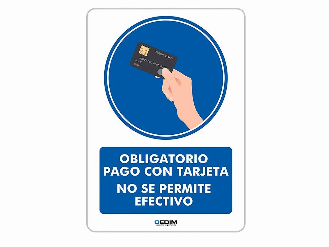 Oedim Panneau de paiement obligatoire avec carte | 14,85 x 21 cm | Divers matériaux |