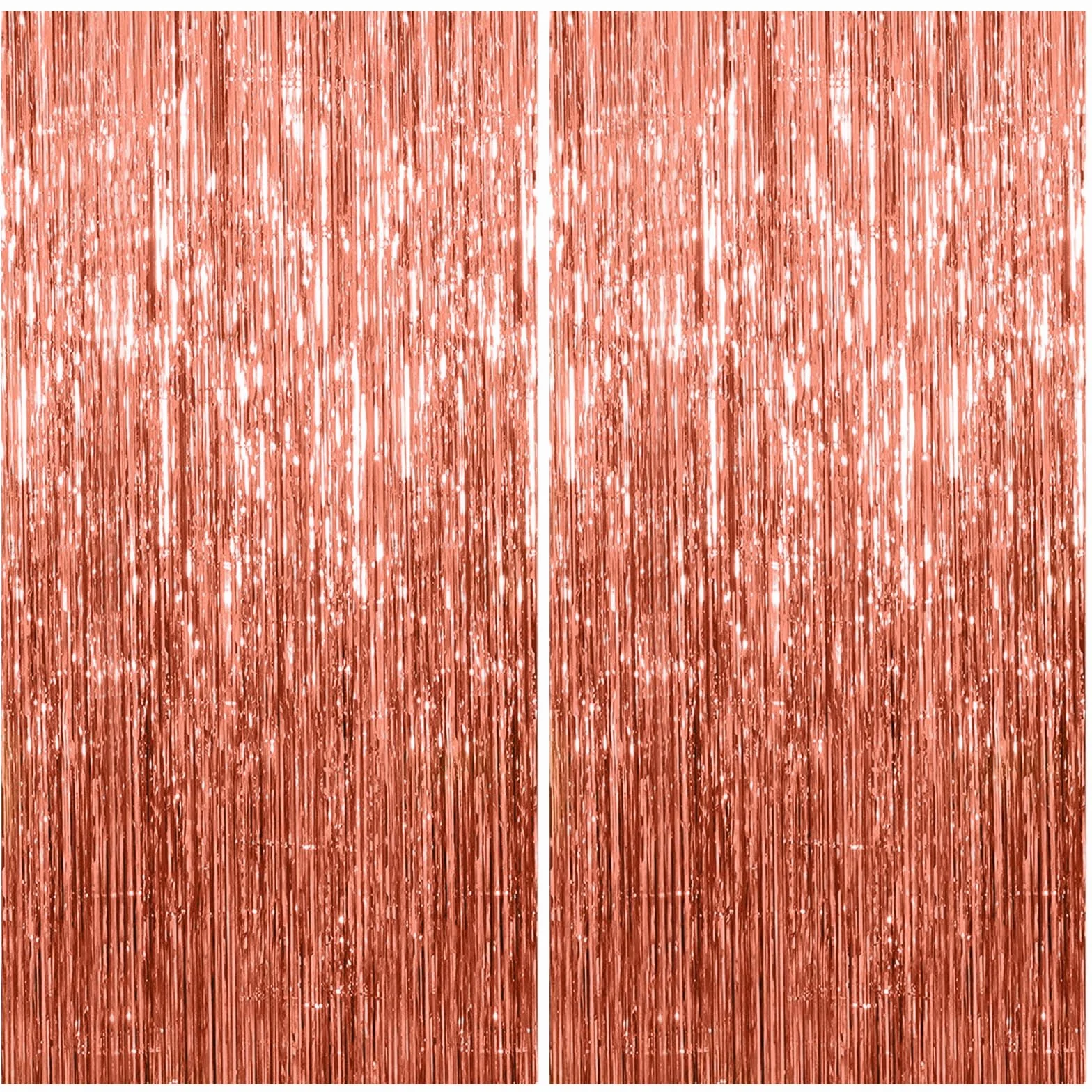 Rideaux Métallique Rosegold Brillant Tinsel 1x2m Décoration Feuille de Paillettes Aluminium