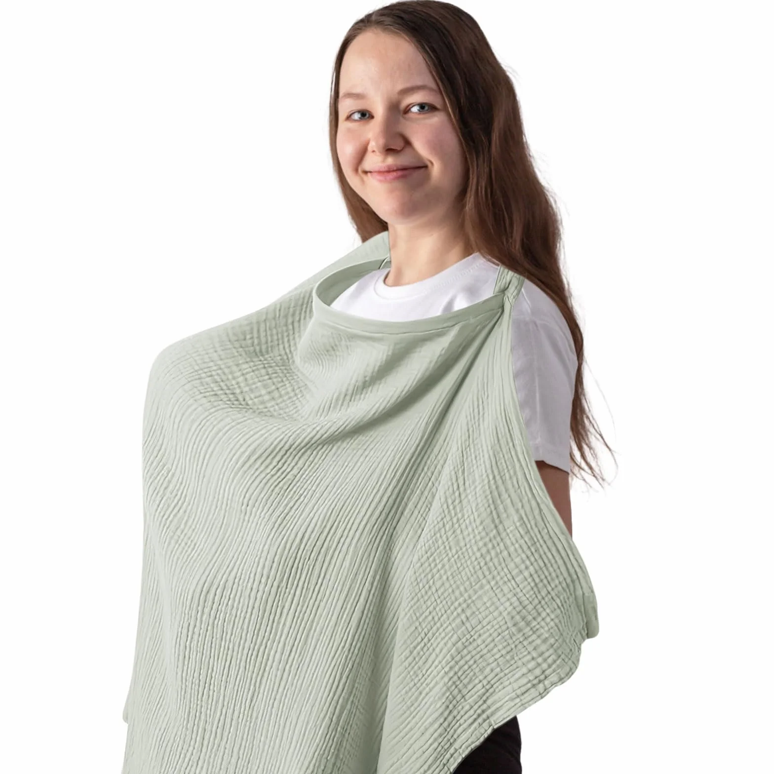 APOMOONS Couverture Allaitement Bébé Respirante et Ajustable Cache Allaitement pour Mamans (Gris Vert)