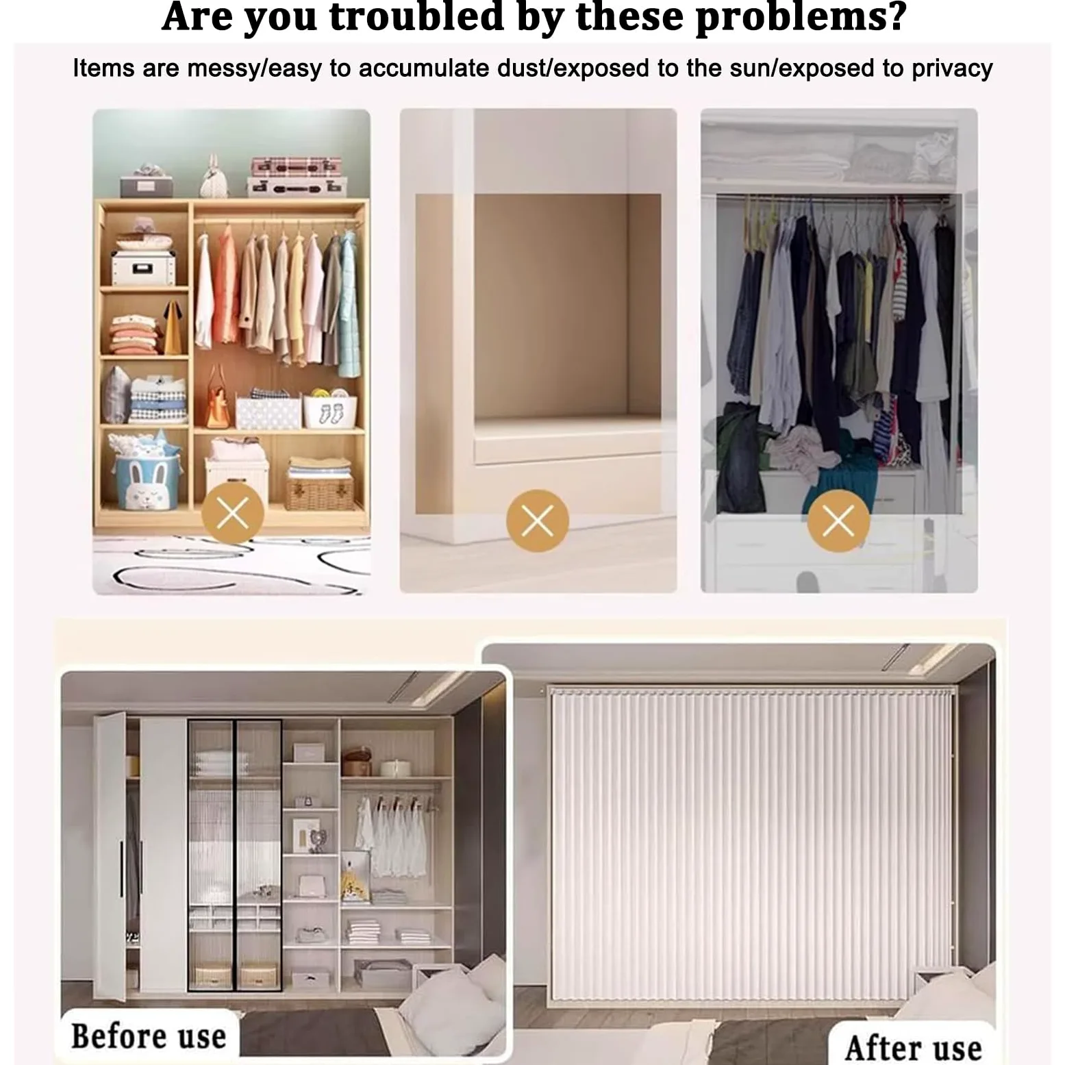 Rideau De Placard Coulissant Magnétique,Rideau De Penderie Imperméable Et Pliable (Protection Contre Le Froid Et La Poussière) pour étagères Ouvertes — avec Rail,H2,Track W300/Curtain H240cm