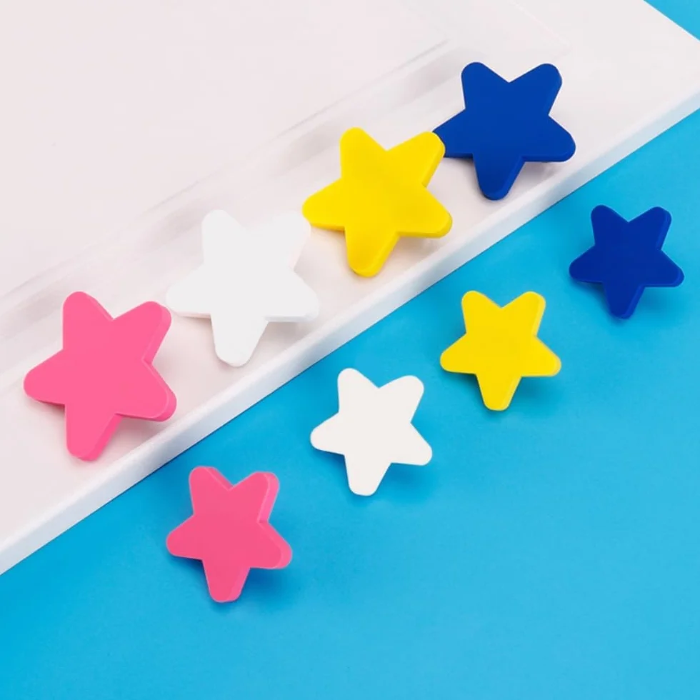 Boutons de tiroir pour enfants Star Nuages Lune Étoile Armoire Placard 9 Pièces Rose