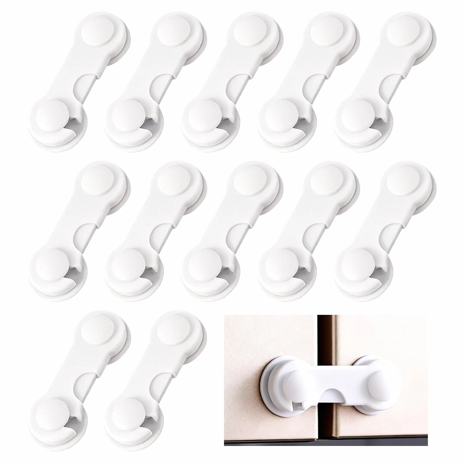 Gloryit Bloque Porte Bébé 12 Pièces Sécurité Enfant Armoire Blanche