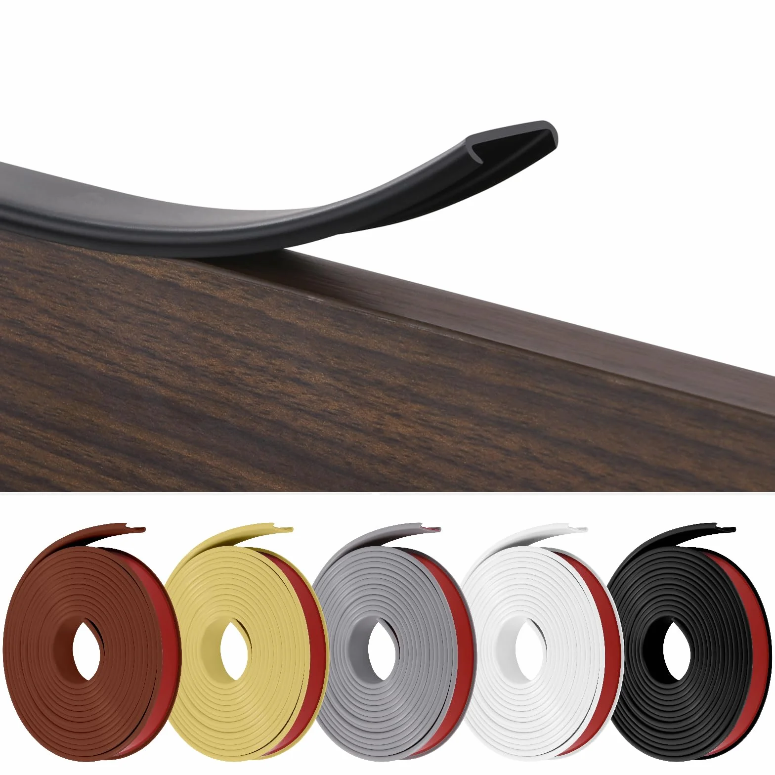 Flintronic Bande de Chant en Forme de U, Protection Coin de Table Bébé TPE, 5 m x 18 mm, Noir