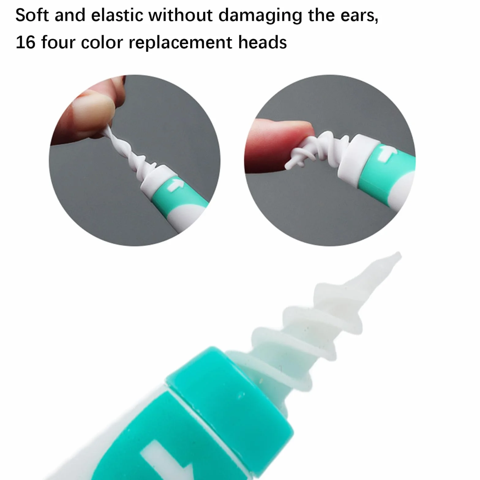 Kit d'extraction du cérumen avec 16 embouts en silicone doux, 6 embouts en acier inoxydable et sac portable