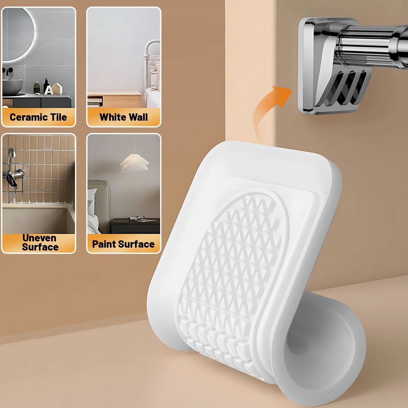 Tringle de Rideau de Douche Sans Perçage 70-300 cm Barre de Tension Réglable Tringle Extensible en Acier Inoxydable pour Salle de Bain Fenêtre Penderie(Gray,63"-98"(160-250cm))