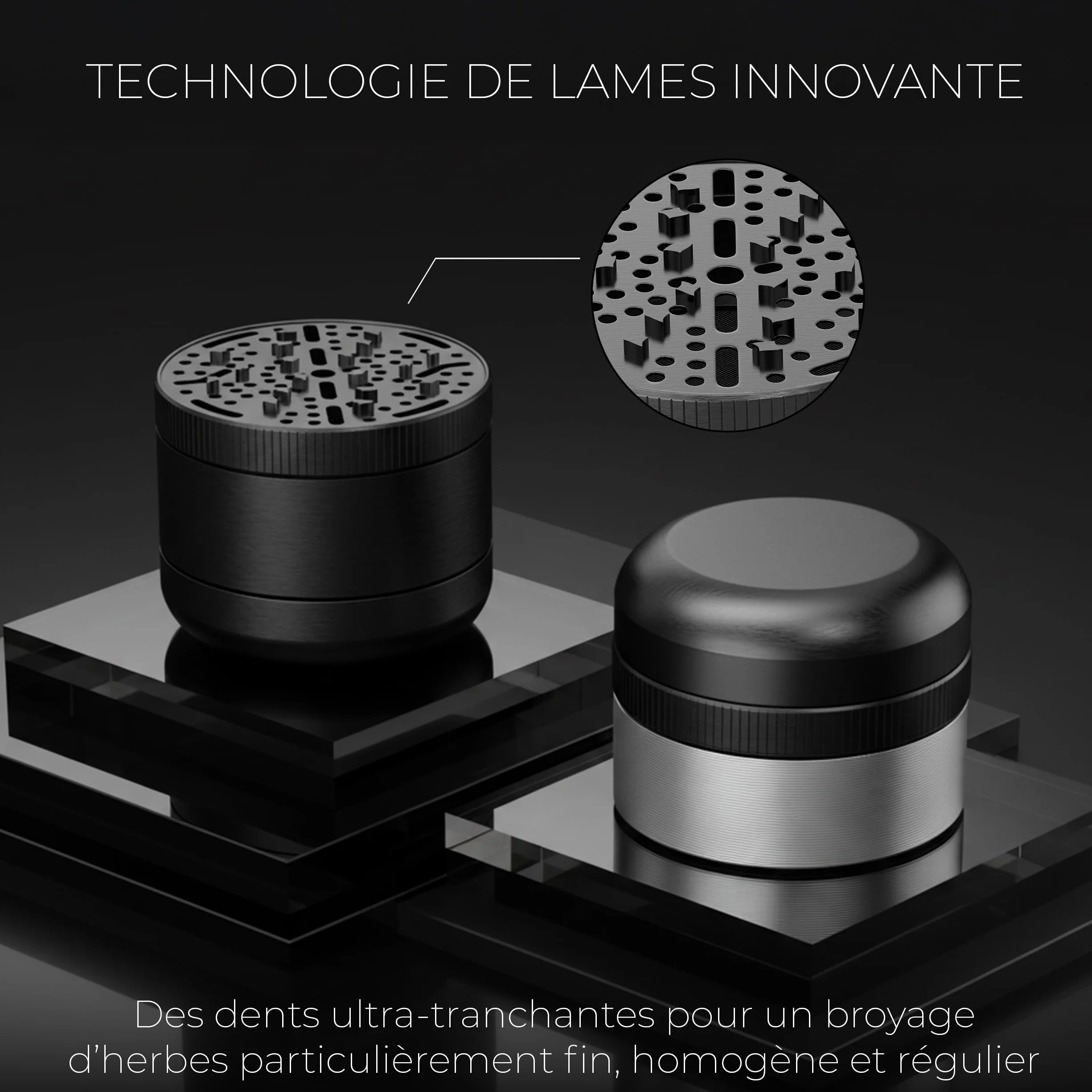 Viberium Grinder Metal Pro 60 mm 4 pièces Moulin à Herbes