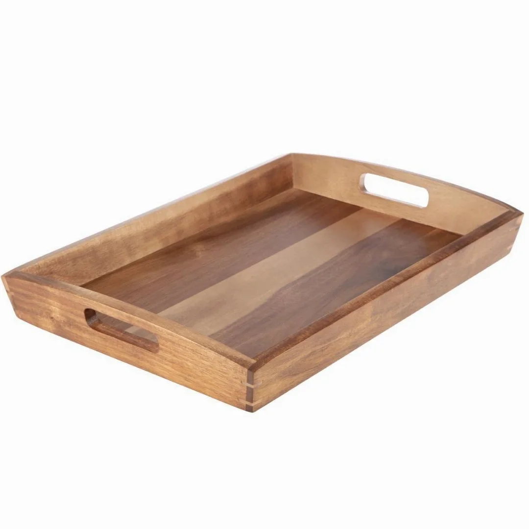 Olympia Plateau de service en acacia, taille : 510 (L) x 350 (P) mm, usage professionnel et domestique, GM266