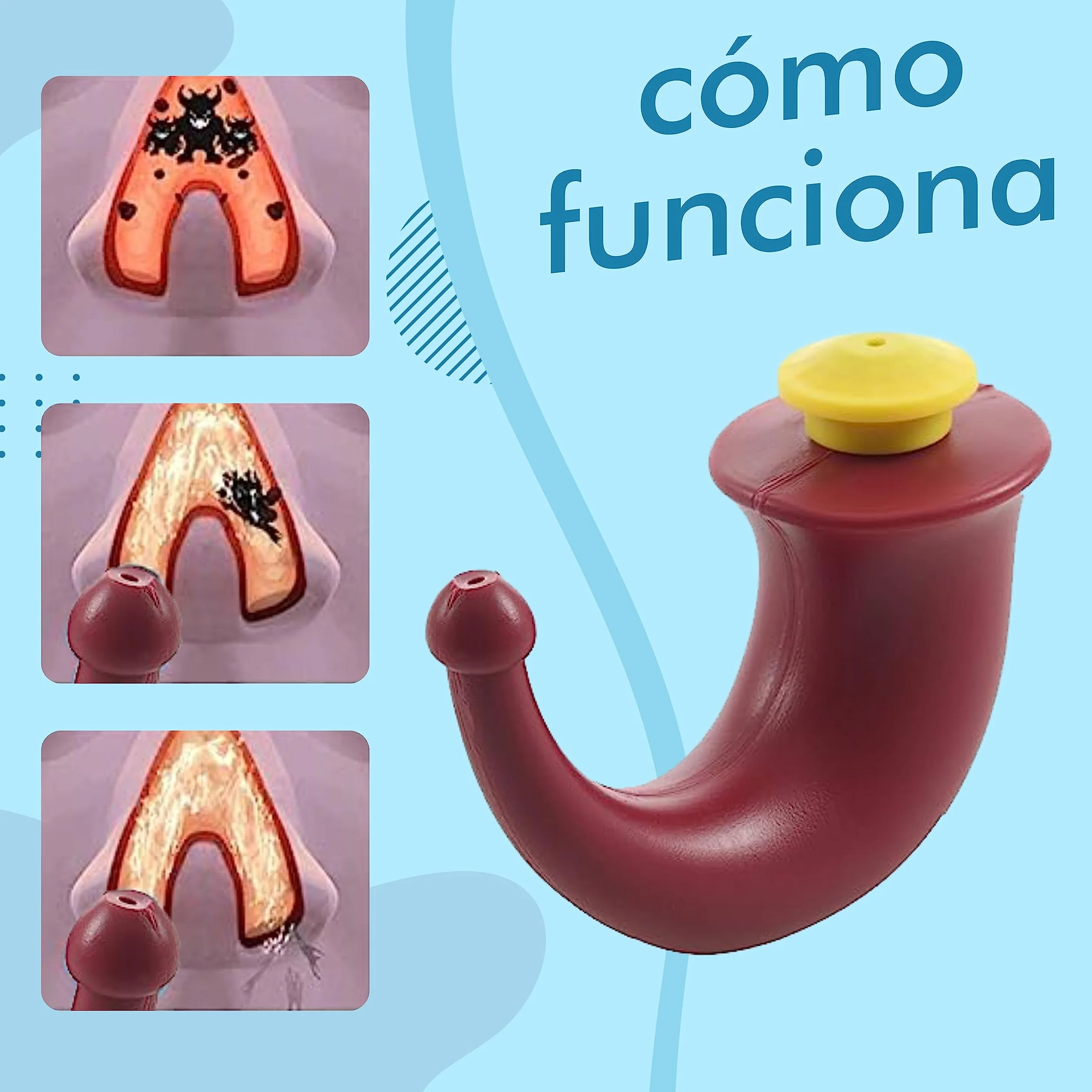 Neti Pot en forme de corne Lota nasale adulte 200 ml plastique Lavage nasal