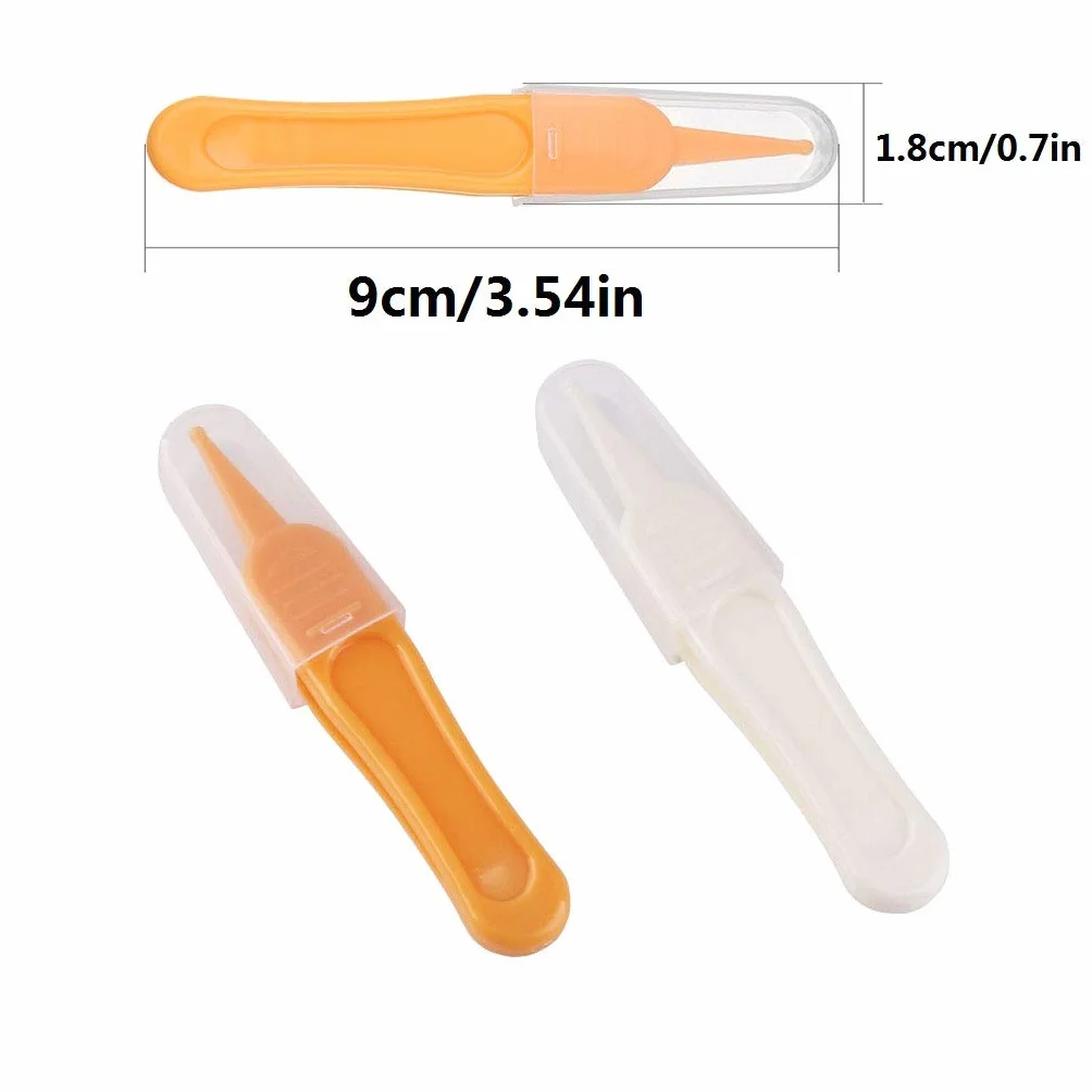 Lot de 2 pinces à épiler de nez bébé, pince sécurité tête ronde, outil nettoyage oreilles nouveau-né