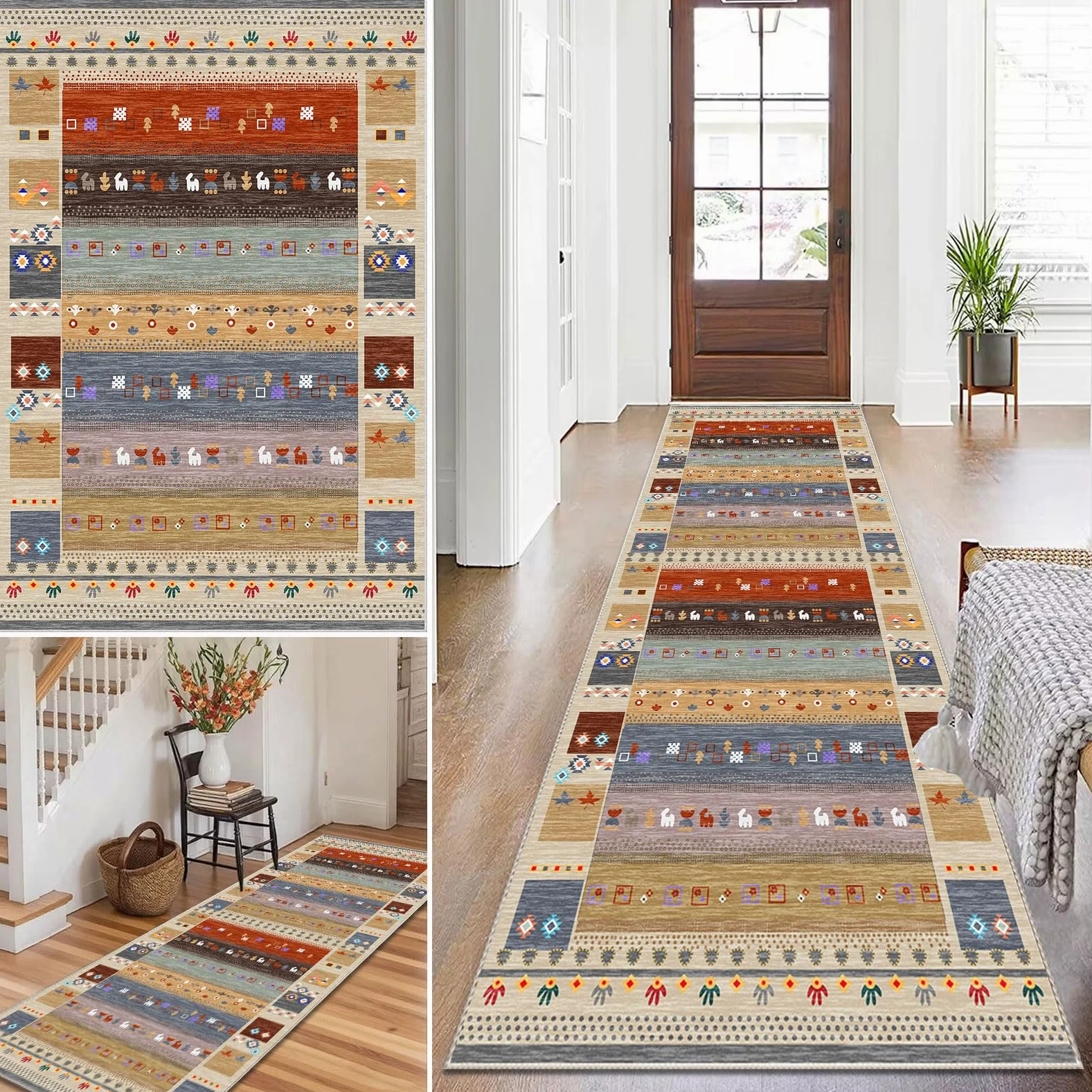 Tapis de Cuisine Devant Evier Lavable Antiderapant Tapis Couloir Long Tapis de Passage Couloir Paillasson 40 x 400 cm tapis d'entrée Interieur pour Couloir, Cuisine, Entrée, Tapis de Salle de Bain