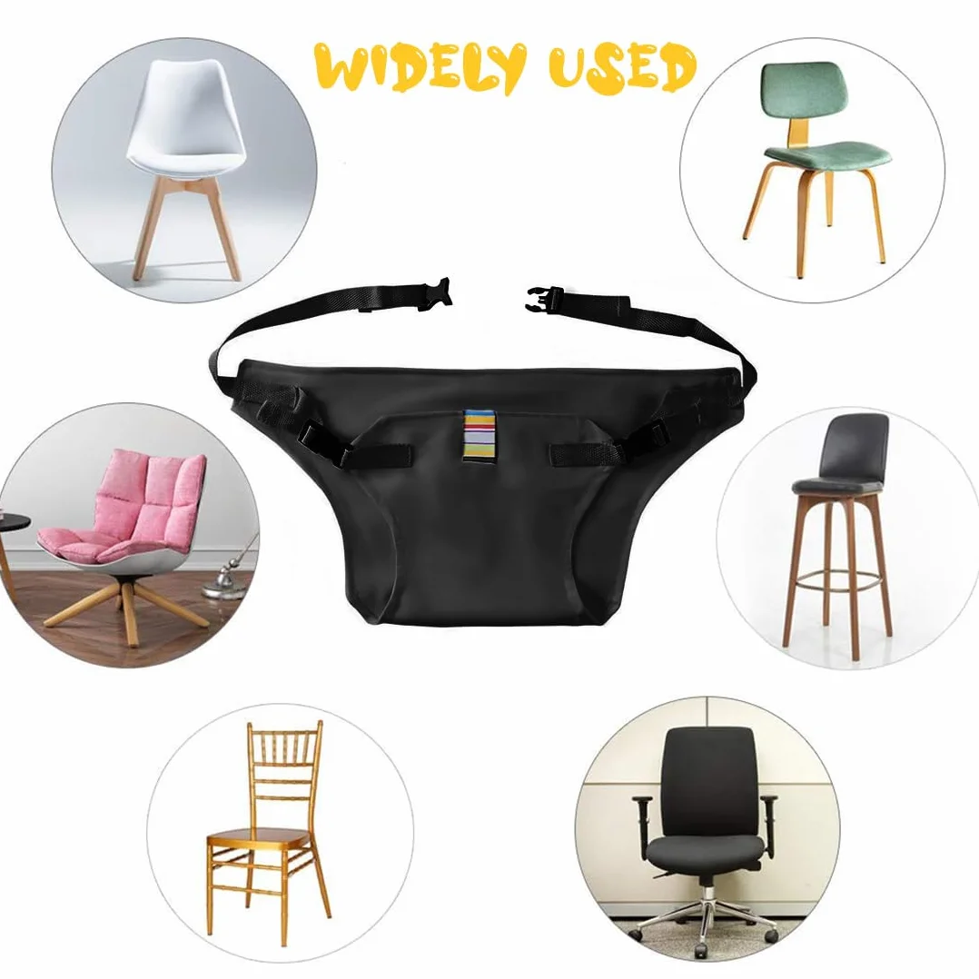 Harnais de Voyage pour Chaise Haute Portable pour Bébés, Sangle Réglable de Sécurité, Respirant (Noir)