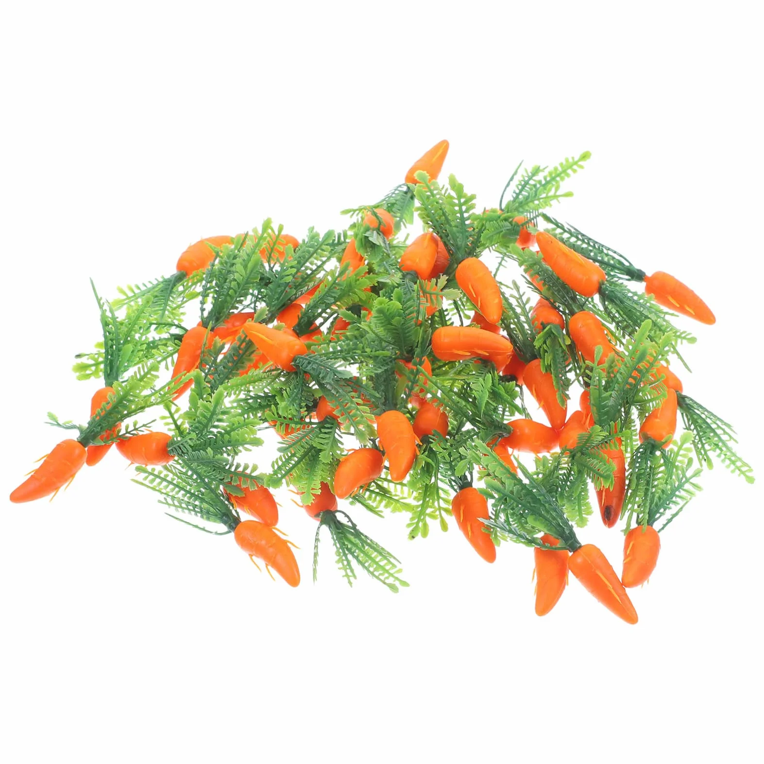 Lot de 60 carottes simulées en plastique pour décoration de gâteau Thanksgiving - Mini carottes artificielles