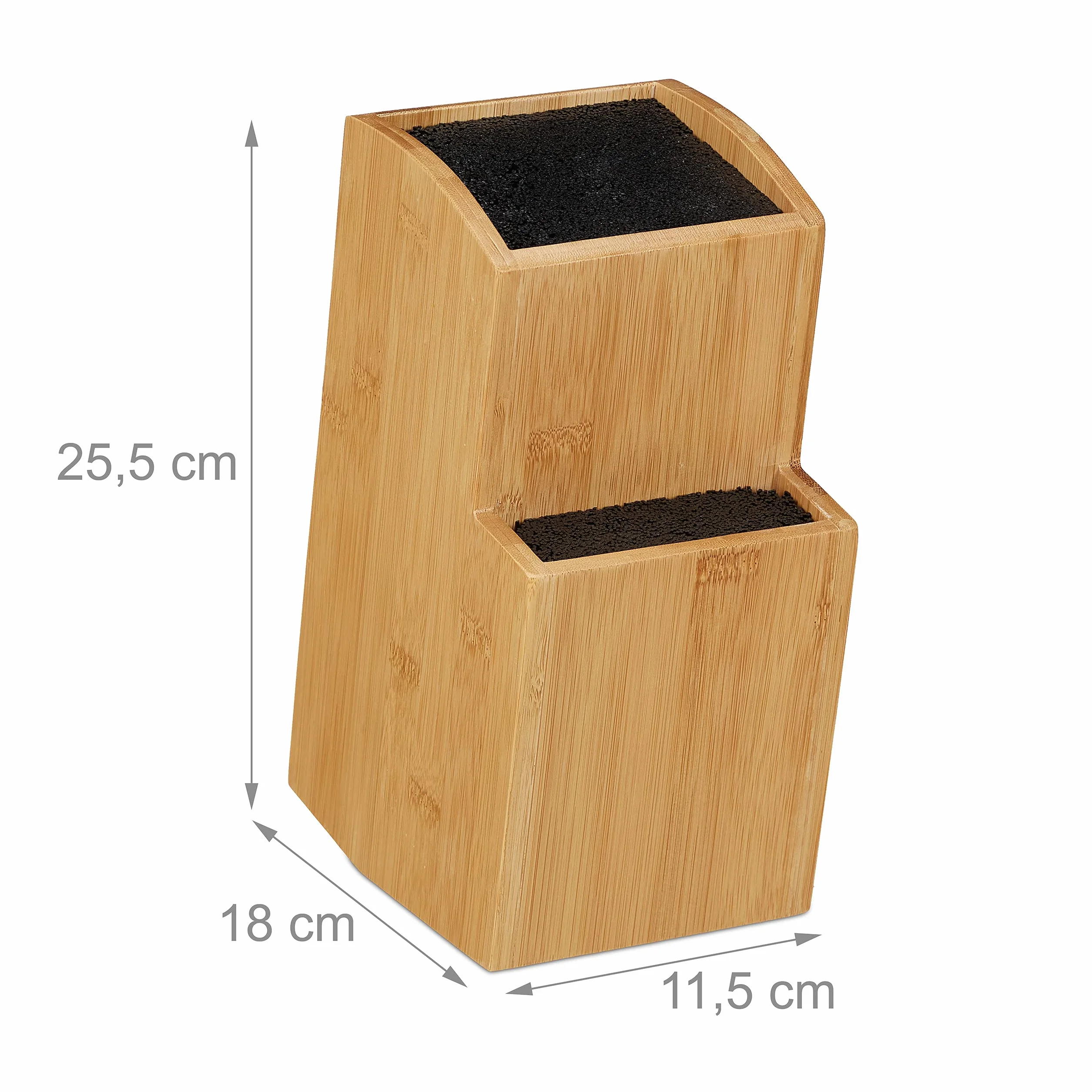 Relaxdays Bloc à Couteaux Bambou 25,5x11,5x18 cm Nature Rangement