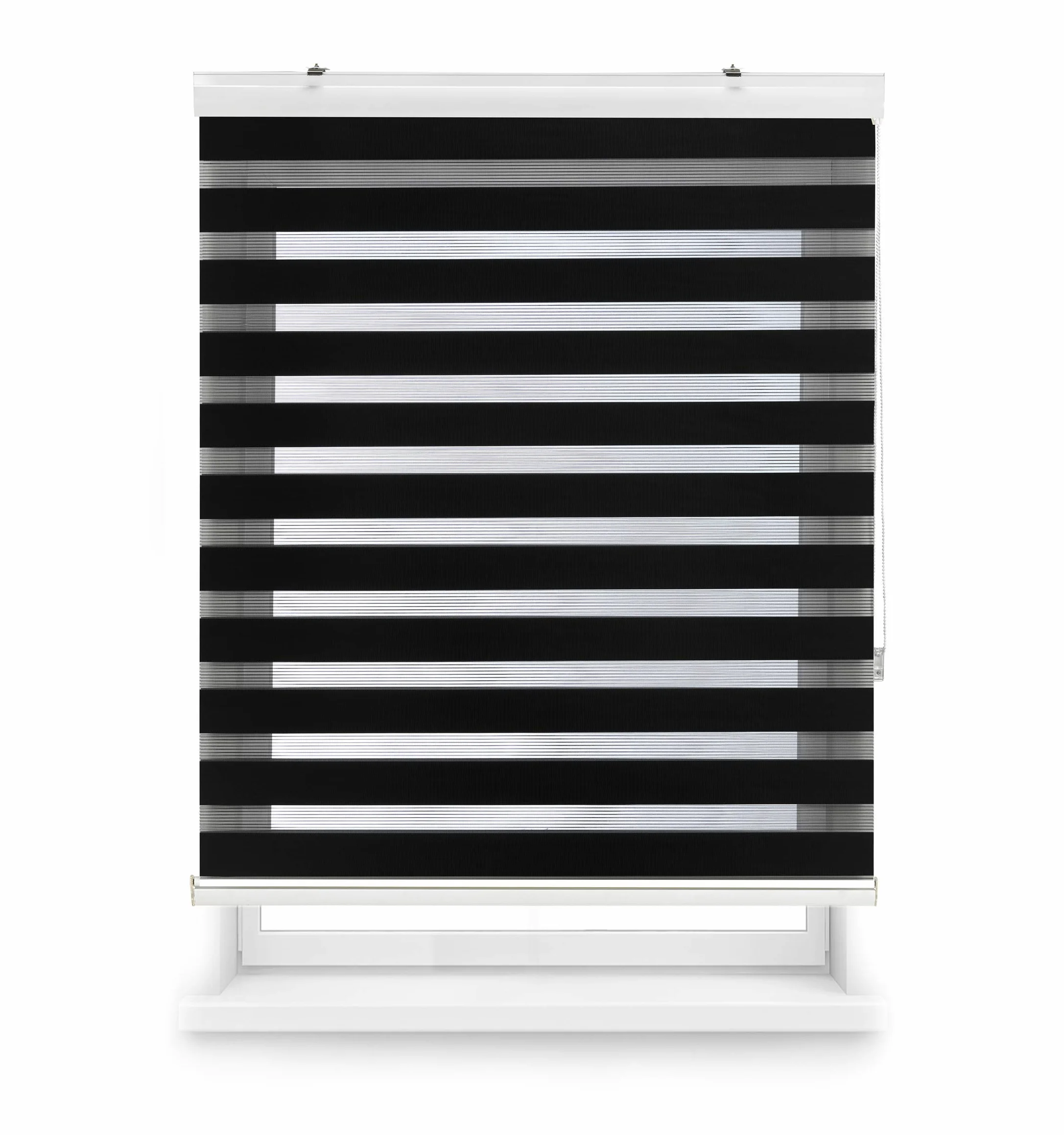 Blindecor Vela Store Enrouleur Double Tissage Prime avec galerie | Noir, Store Enrouleur 180 x 180 cm (Largeur x Hauteur) | Taille du Tissu 177 x 175 cm | Store Jour et Nuit élégant