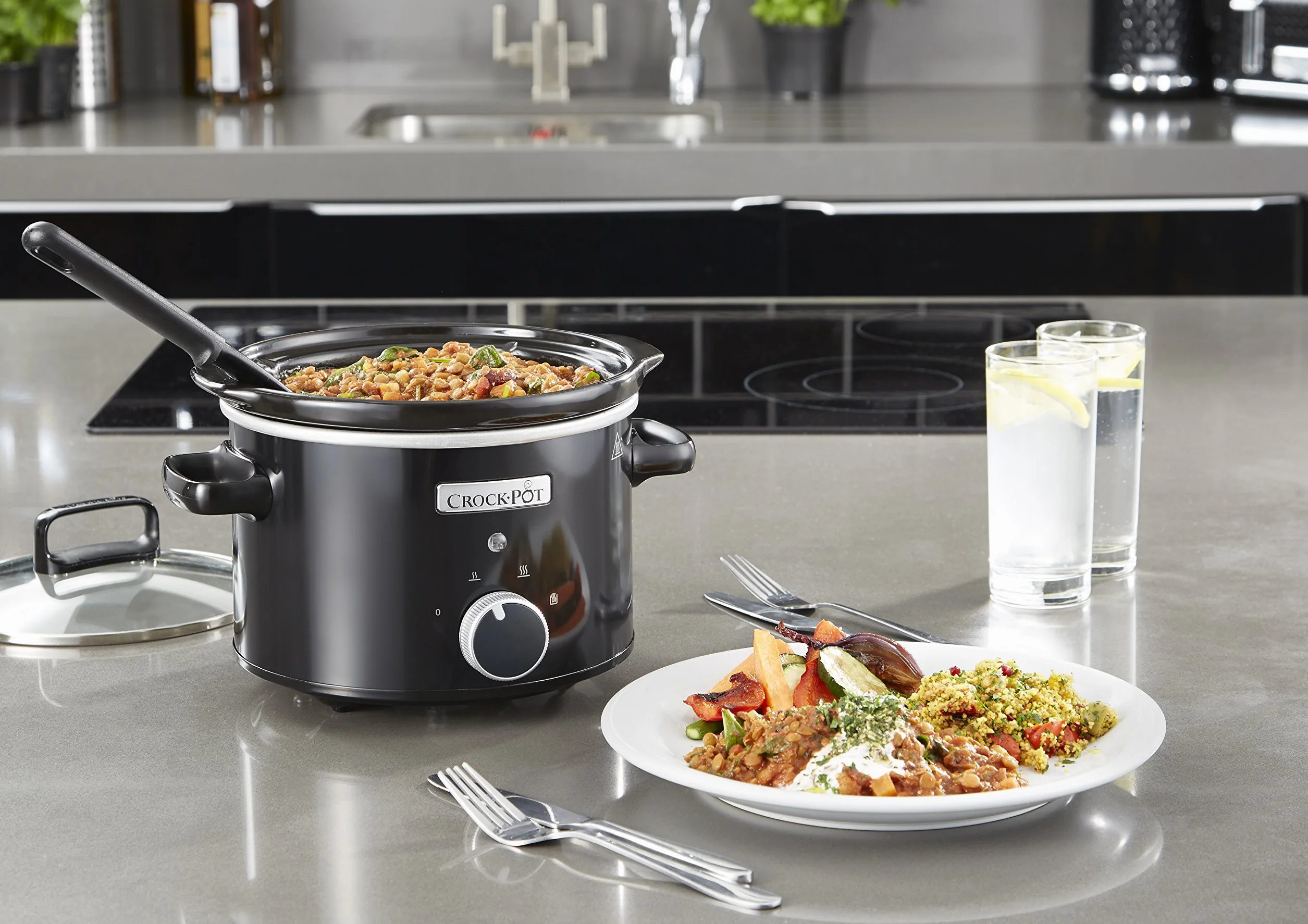 CROCK-POT Mijoteuse Electrique 2,4 L Noir Grès