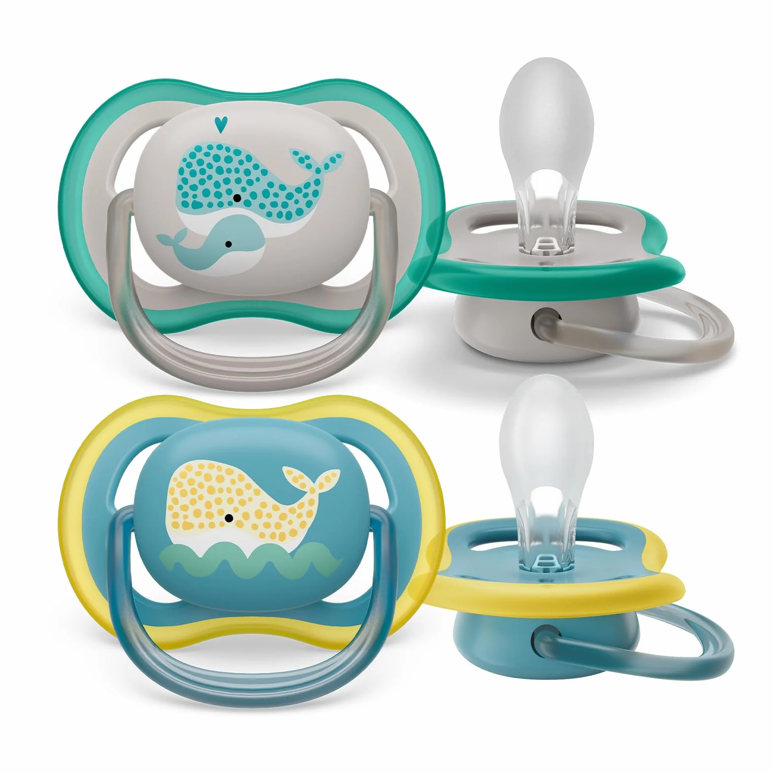 Philips Avent Ultra Air sucettes légères et aérées pour bébés 18 mois+, 0% BPA, étui stérilisateur, pack de 2