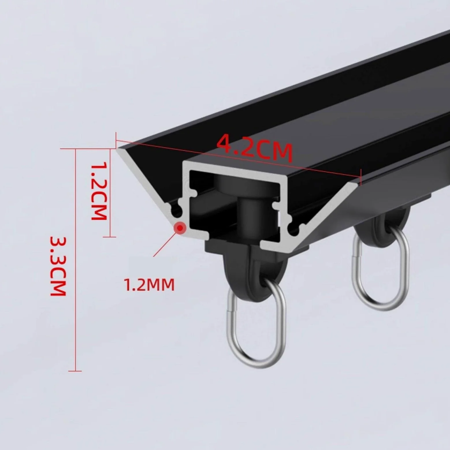 Tringles à rideaux silencieuses, rails invisibles ultra-fins montés sur le dessus, fonctionnement fluide et silencieux, adaptés aux baies vitrées et aux balcons(White,220cm)