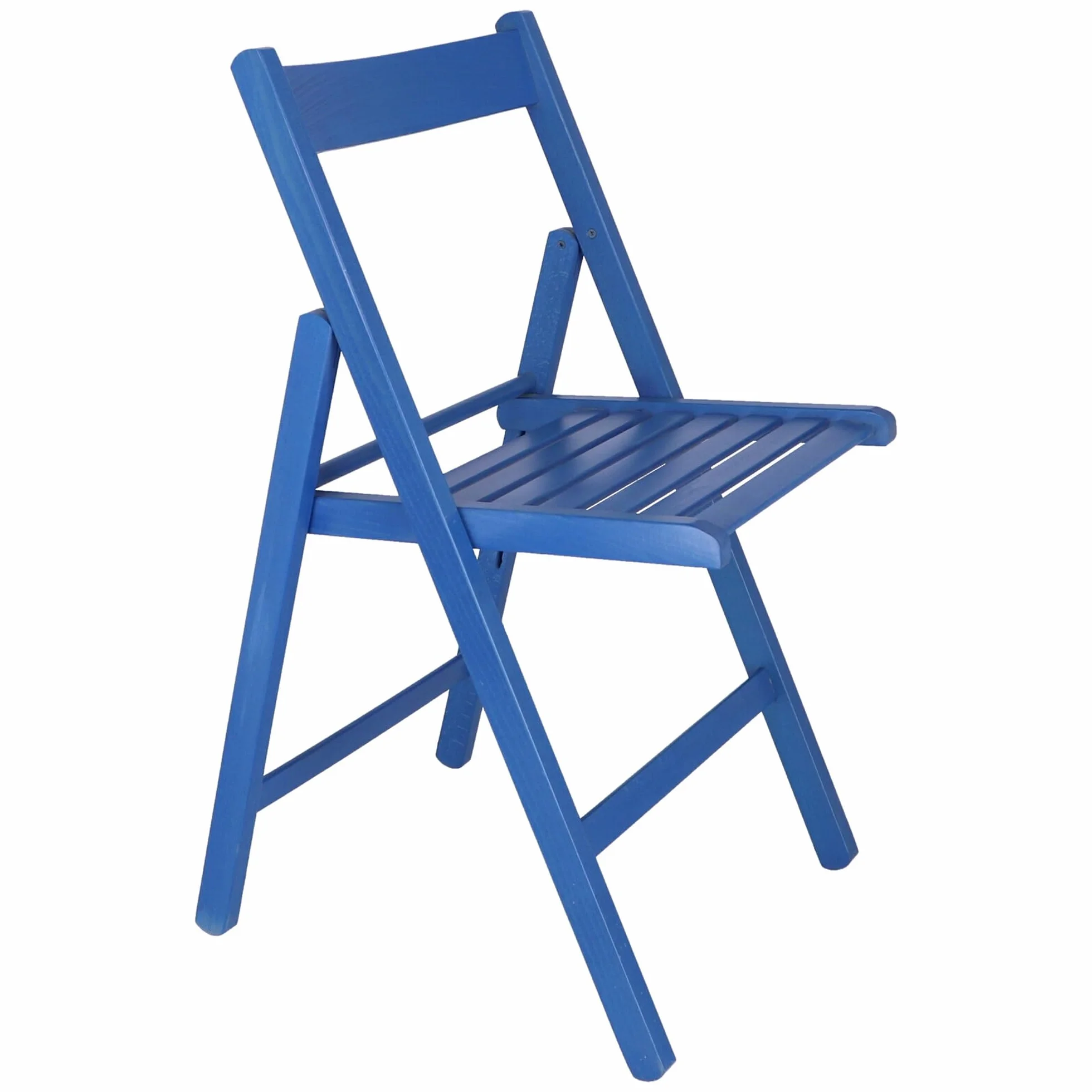 Mueblear 19015 Chaise Pliante Bas Bois Bleu 43 x 46 x 79 cm