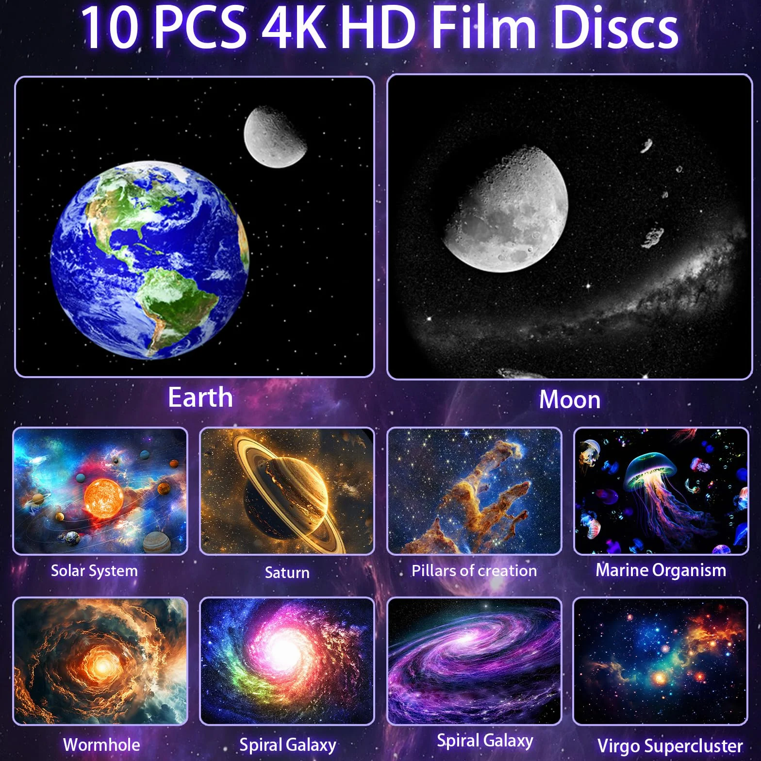 VanSmaGo Projecteur Ciel Étoilé Galaxie, Galaxy Projecteur Chambre 360° Rotatif avec Minuterie