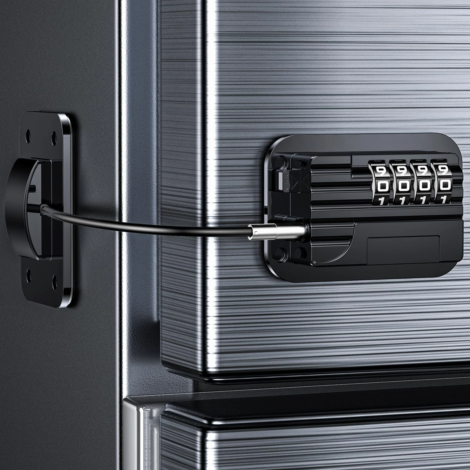 Cadenas Frigo Avec Code, Verrou de Réfrigérateur Sans Percage, Serrure Sécurité Enfants pour Porte Armoire Tiroir (1 Pièce, Noir)