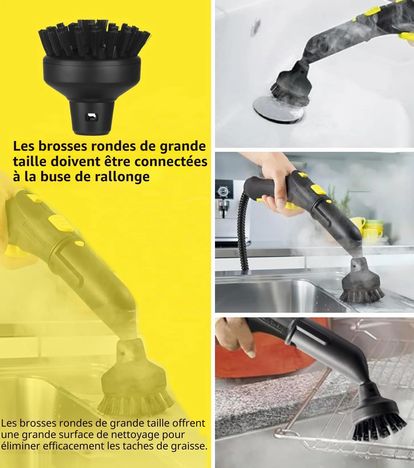 Accessoires Karcher SC1 SC3 SC2 SC4 SC5 lot de 8 pièces de rechange brosse manuelle