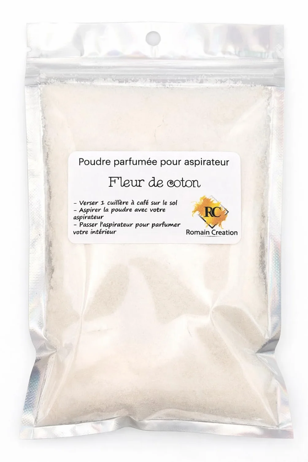 Poudre Aspirateur Parfumée Fleur de Coton Romain Creation 140 g