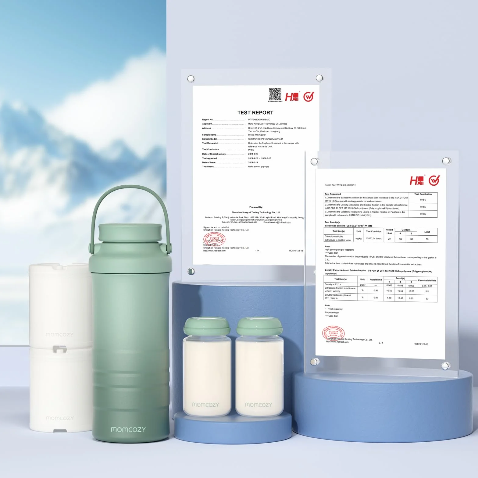 Momcozy Glaciere Lait Maternel Portable 650ml, Maintien Fraîcheur 24h, 2 Bouteilles