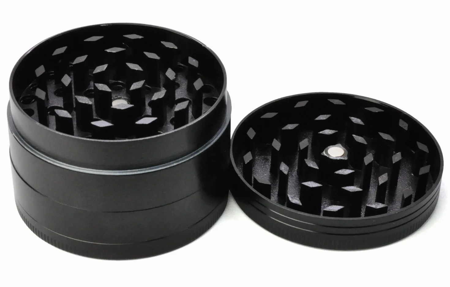 Moulin Grinder à Epices en Alliage de Zinc 53mm Noir