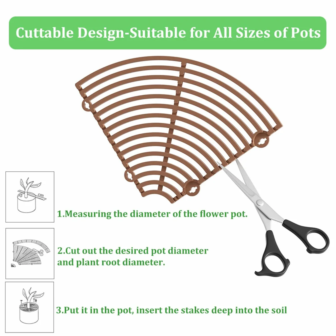Grille de Protection pour Pot de Fleurs 52cm 30cm Plastique Sécurité Animaux Chat Bébé 40 Piles