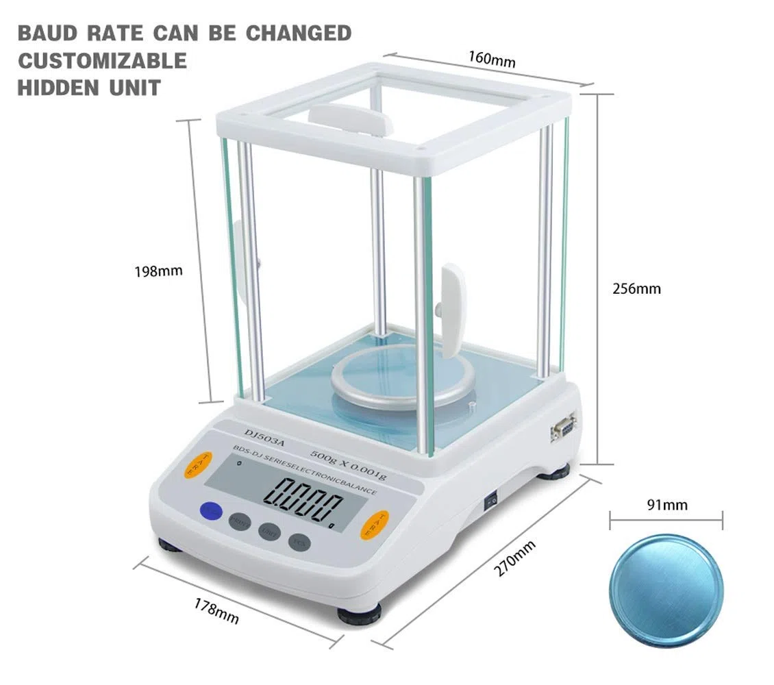 Balance d'analyse de Laboratoire numérique Balance électronique Haute précision 200g/1mg Balance expérimentale avec Balance de Poids en Or Bijoux LCD