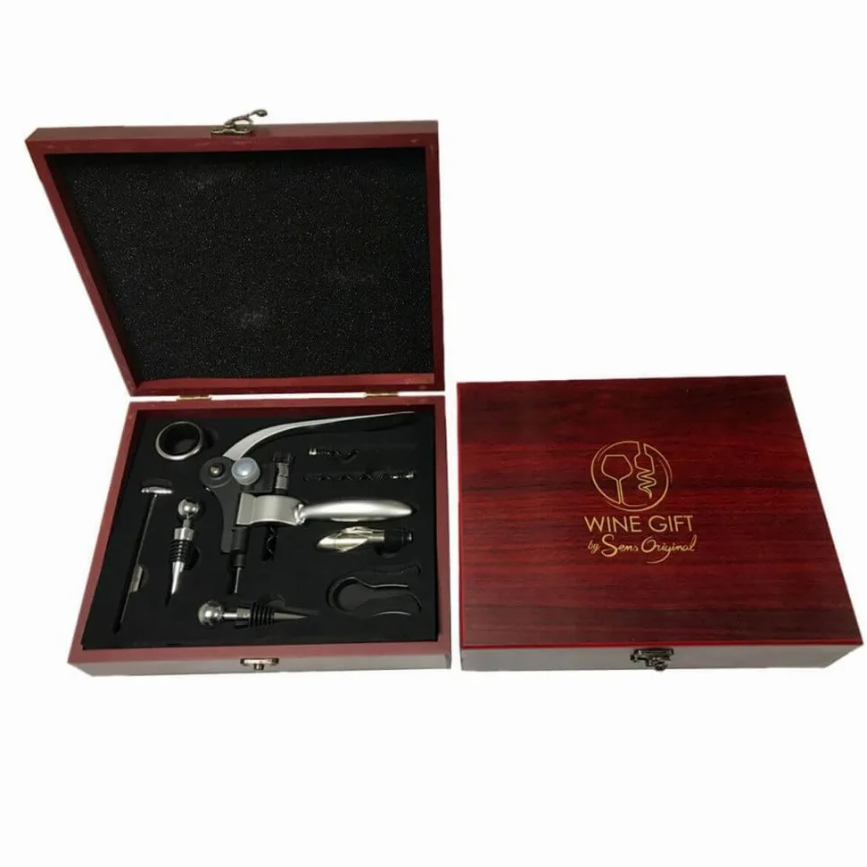 Coffret accessoires à vin luxe 9 pièces -