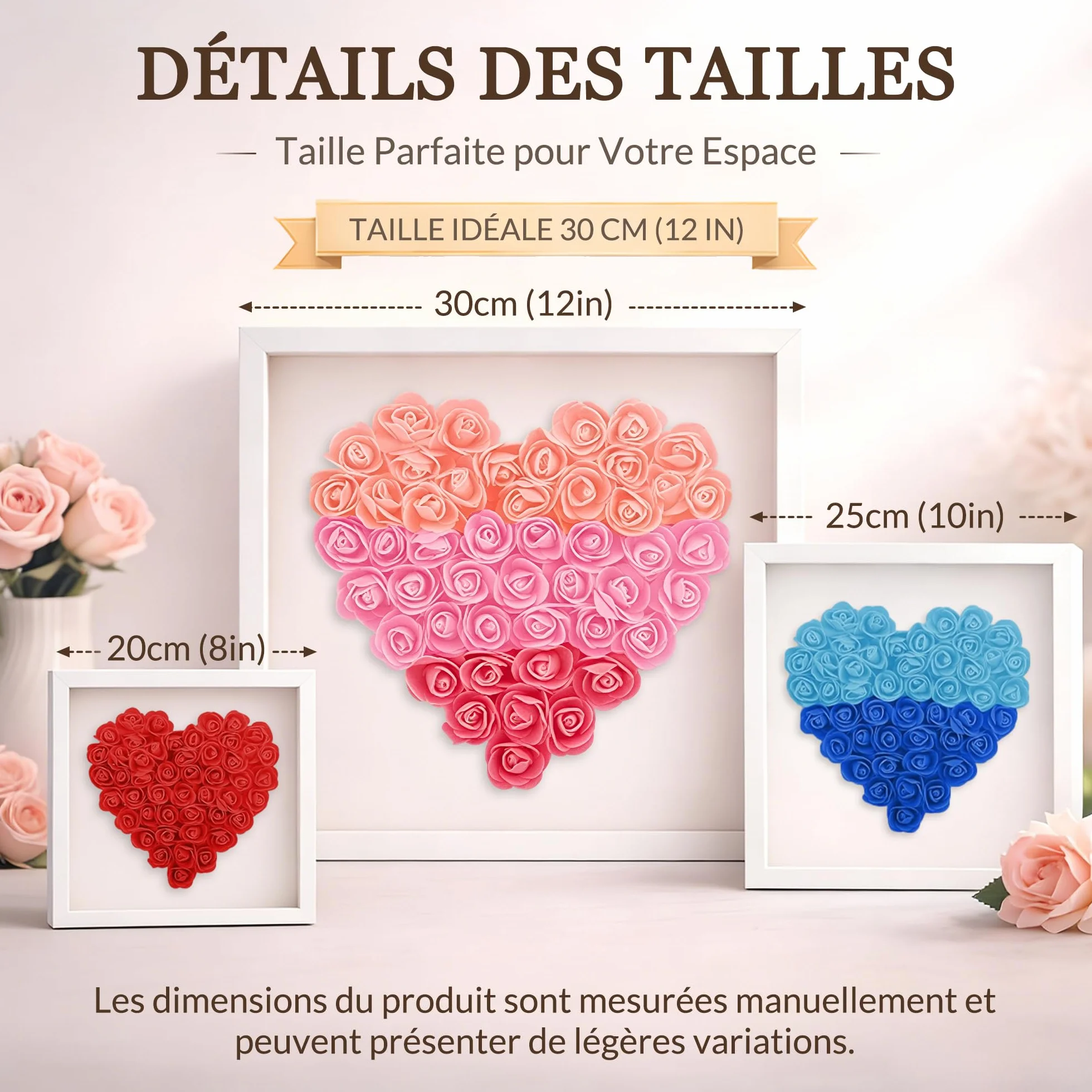 BEXOA Boîte à Fleurs Cœur Personnalisé Cadeau Fête des Mères avec 2-6 Prénoms